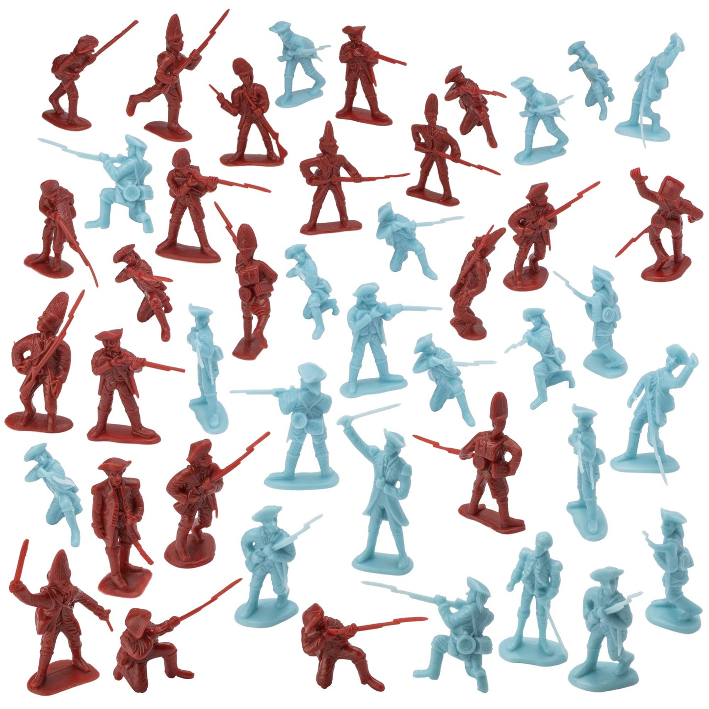 BMC Revolutionary War Plastic Army Men - 44pc Brandywine Battle Soldier Figures