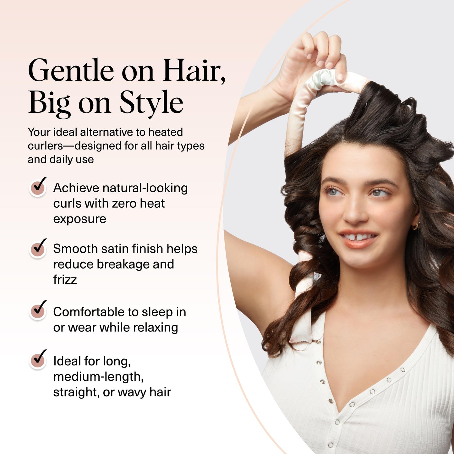 Kitsch Satin Heatless Curling Set - 34" No-Heat Hair Curler & 2 Satin Scrunchies - Overnight Frizz-Free Curls, No Damage, Sunset Tie Dye