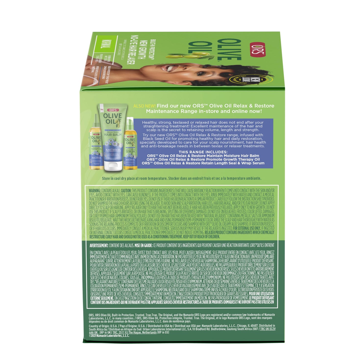 ORS Olive Oil Built In Protection New Growth No-Lye Hair Relaxer Normal Strength (Pack of 4)