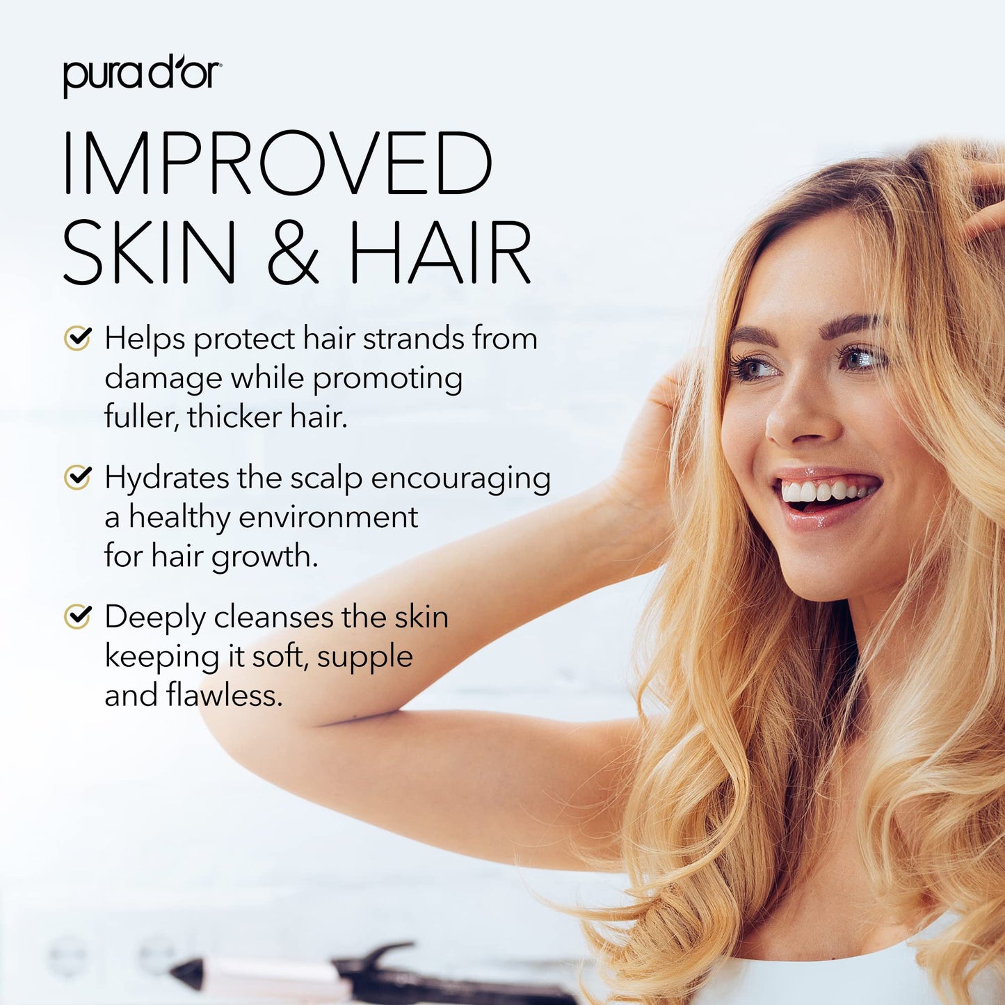 PURA D'OR 4oz Organic Castor Oil - 100% Pure, USDA Certified, Cold Pressed & Hexane-Free Eyelash, Eyebrow, Hair & Skin Serum