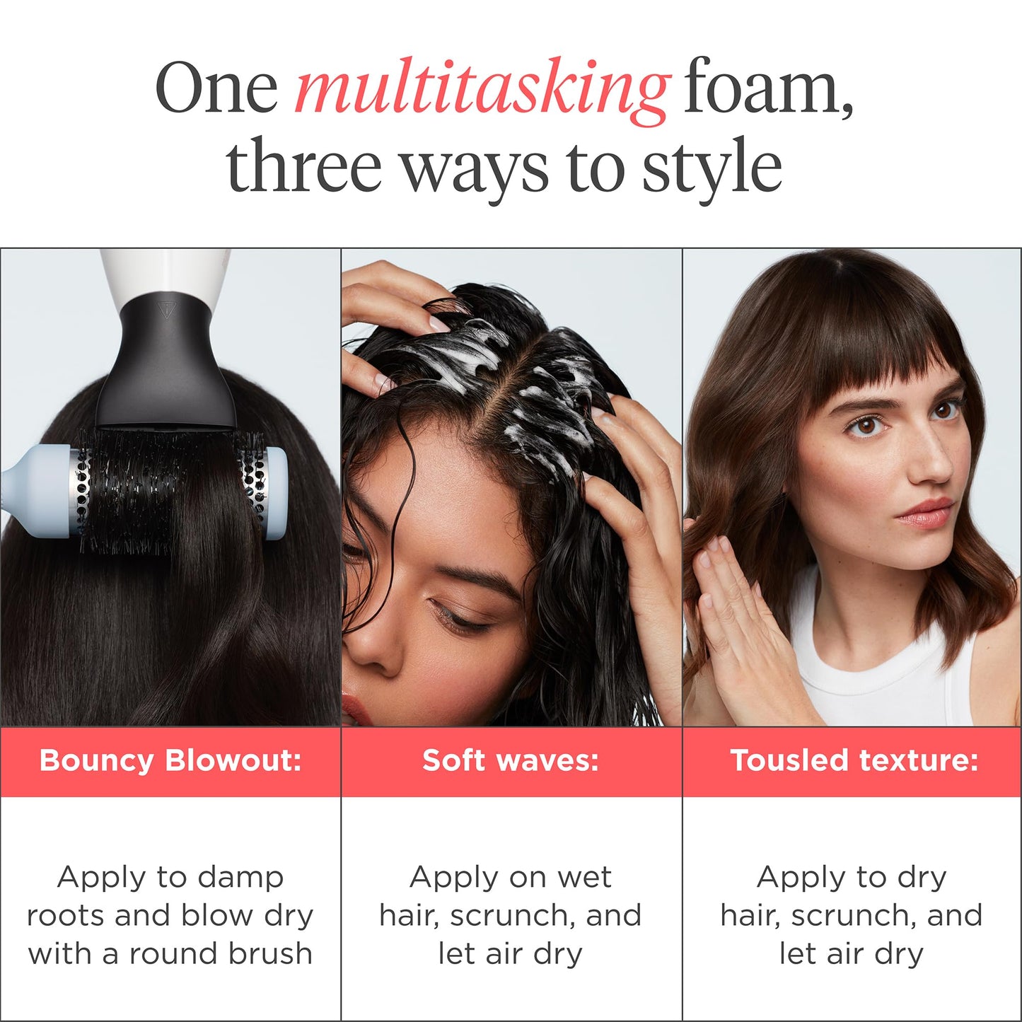 Briogeo Style + Treat Yuzu & Plum Oil Full Miracle Styling Foam – Frizz Control, Heat Protect, Volume & Texture for All Hair Types, 5 fl oz