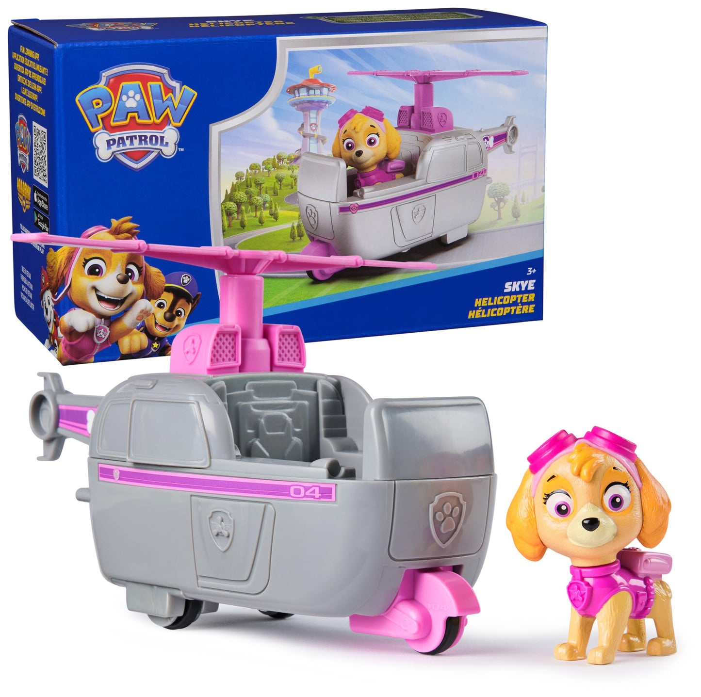 Paw Patrol, Skye’s Helicopter, Toy Vehicle with Collectible Action Figure, Sustainably Minded Kids Toys for Boys & Girls Ages 3 and Up