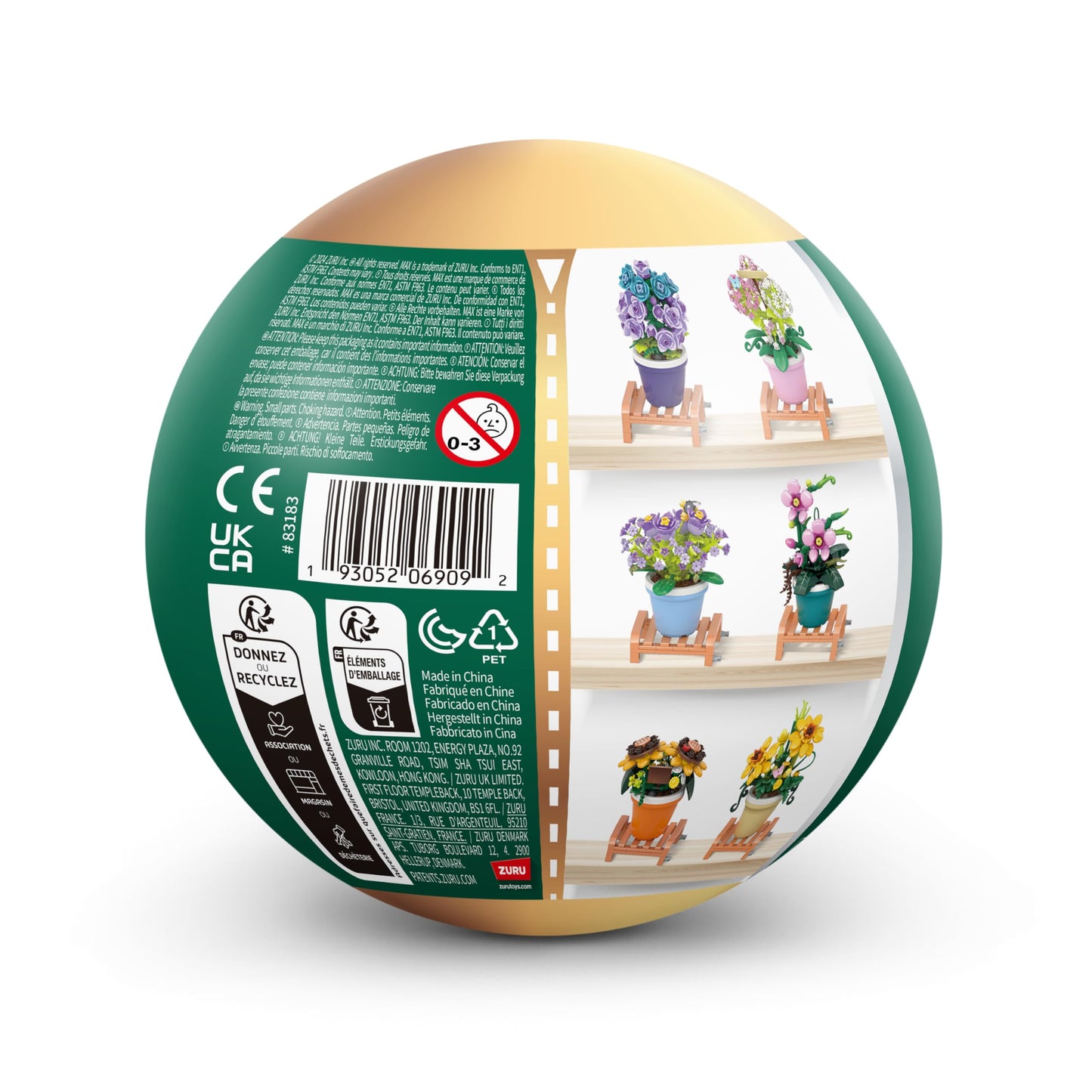 MAX Premium Garden Pot Plants Building Bricks Collection (up to 233 Pieces, 6 to Collect). (Phalaenopsis, 1 Capsule)