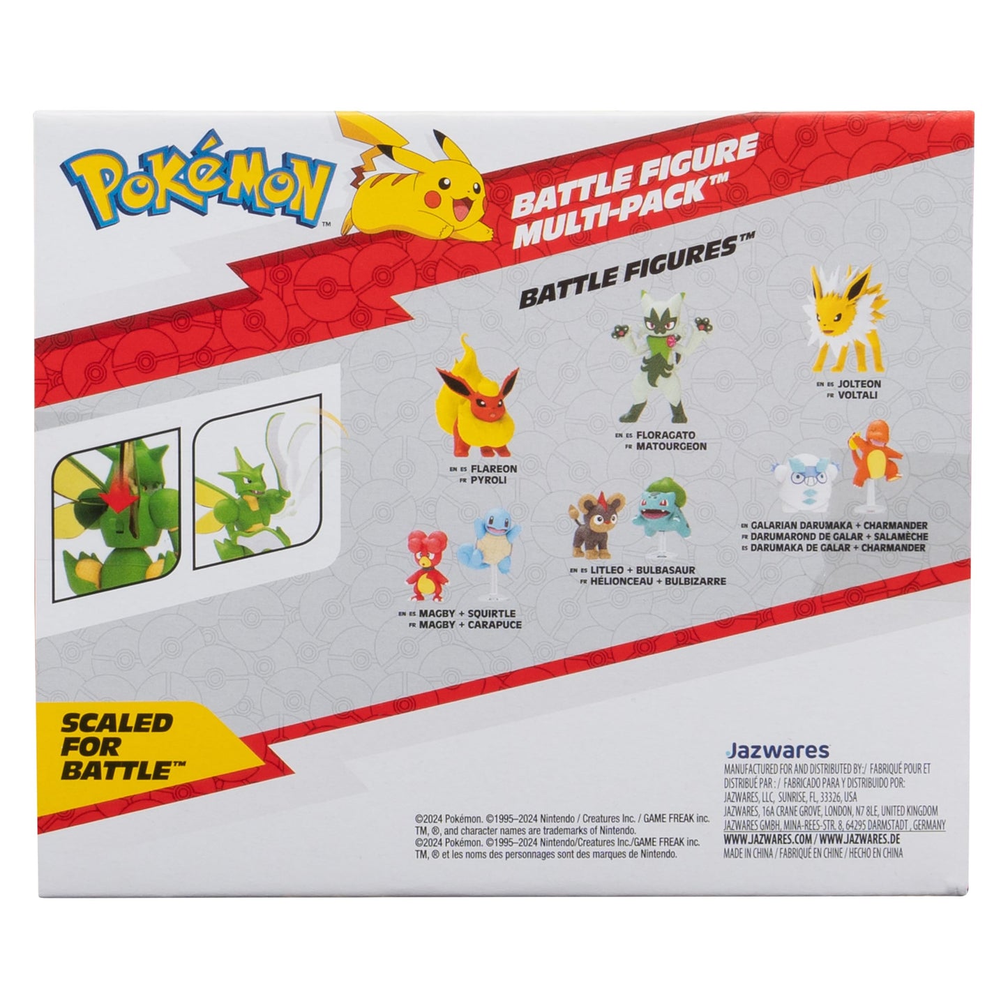 Pokemon Battle Figure 2 Pack - 2-Inch Eevee and 4.5-Inch Scyther Battle Ready Figures