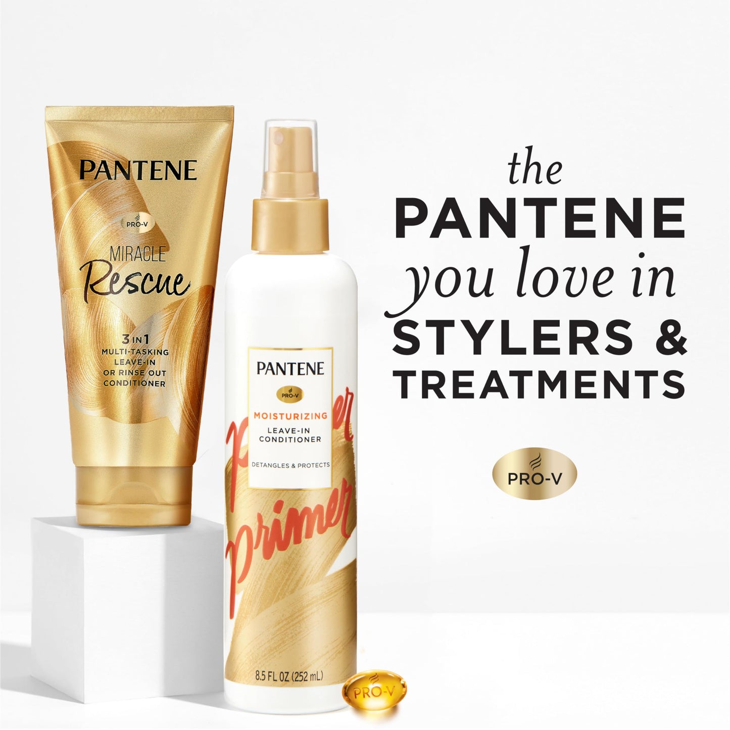 Pantene Pro-V Conditioning Detangler Spray, Repair & Protect Leave-In Conditioner, Smooth & Shine, Sulfate-Free, 8.5 Fl Oz, 3 Pack