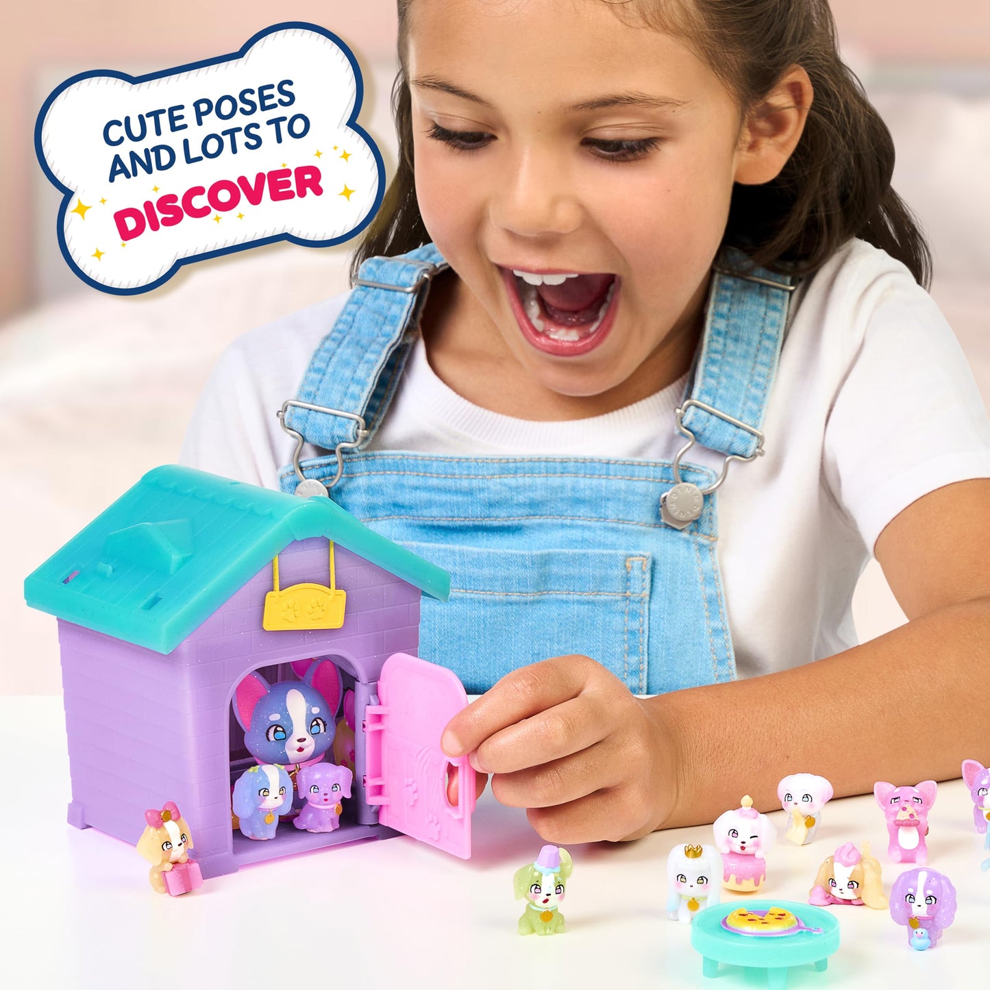 Little Live Pets Dog House Playset, Mama Surprise Families Puppy Party Pack, 15 Mini Collectible Puppies, Fold-Out Dog Playset Toy Gift for Kids 5+