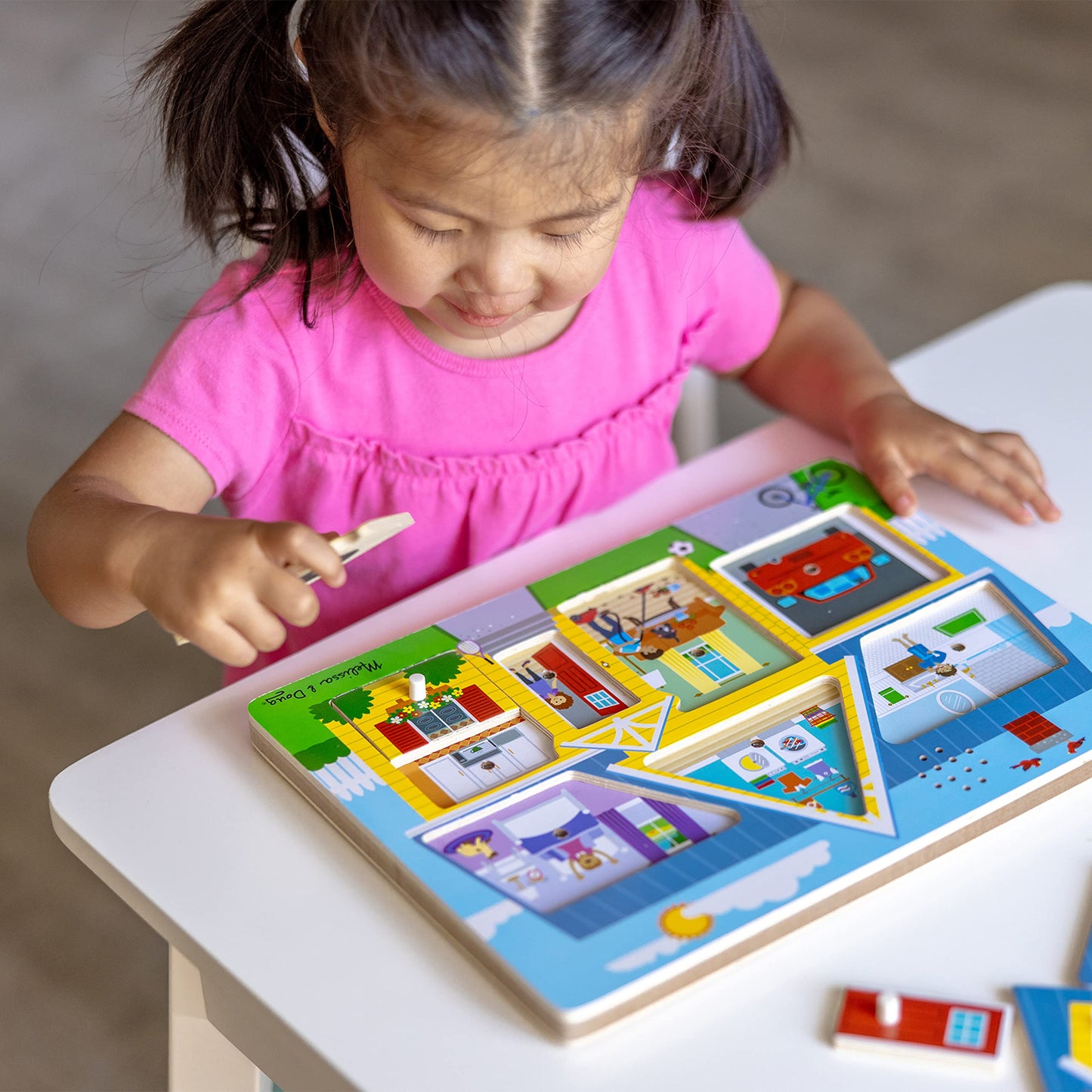 Melissa & Doug Around The House Sound Puzzle - Wooden Peg Puzzle (8 pcs)