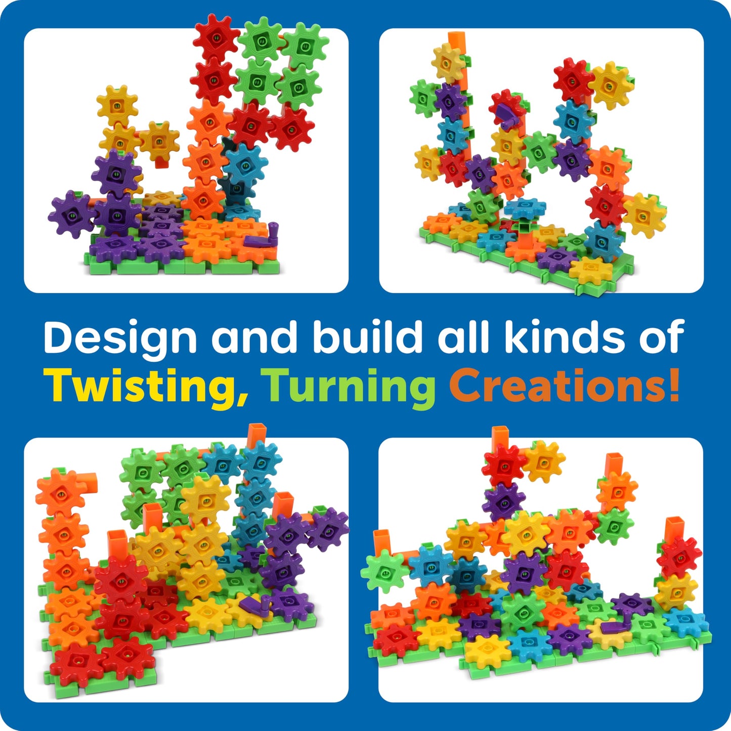 Learning Resources Gears! Gears! Gears! 100-Piece Deluxe STEM Building Set for Kids 3+, Preschool Construction & Gear Toys