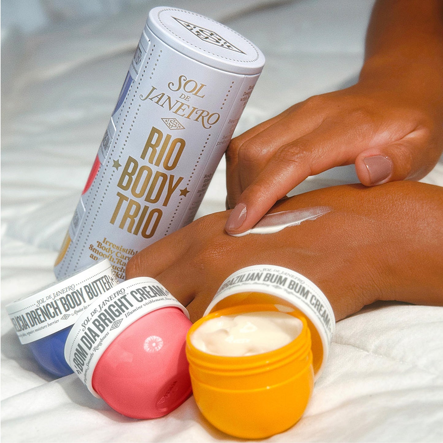 SOL DE JANEIRO Rio Trio Mini Body Cream Set - Bum Bum, Delicia Drench & Bom Dia Bright 50ml Each, Amazon Exclusive Trial ($48 Value)