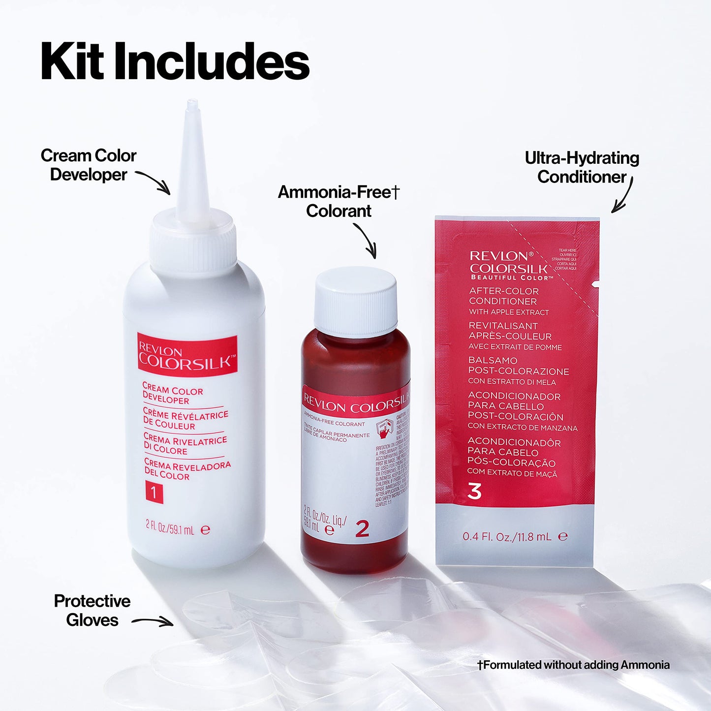 Revlon Colorsilk Beautiful Color 010 Black Hair Dye – Ammonia-Free Permanent Color for 100% Gray Coverage, Shine & Silky Soft Hair, 1 Pack