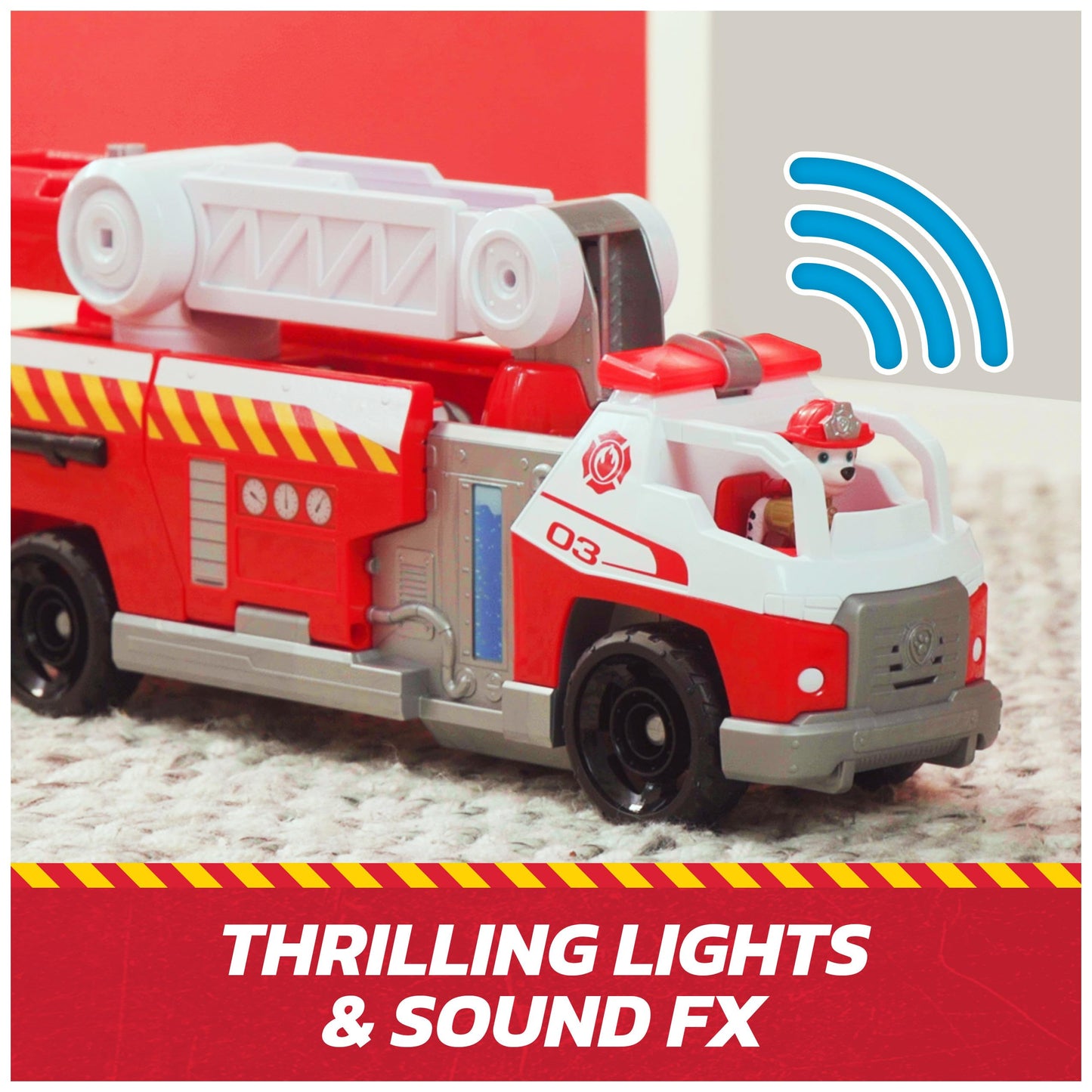Paw Patrol Fire Rescue: Rapid Reload Fire Truck with Marshall Figure, Quick-Fire Launcher, Lights & Sounds, Kids Toys for Boys & Girls Ages 3 and Up