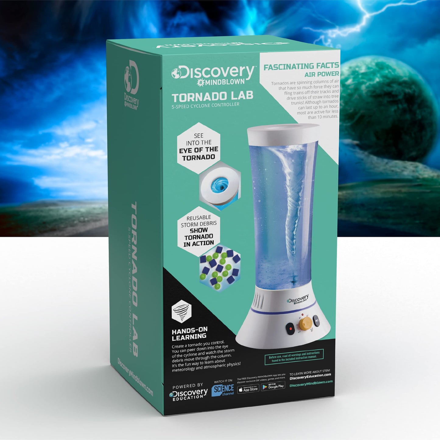 Discovery™ Tornado Lab STEM Kit – 5-Speed Cyclone Controller Science Experiment Set for Kids Ages 6+, Fun & Educational Learning Toy for Boys & Girls