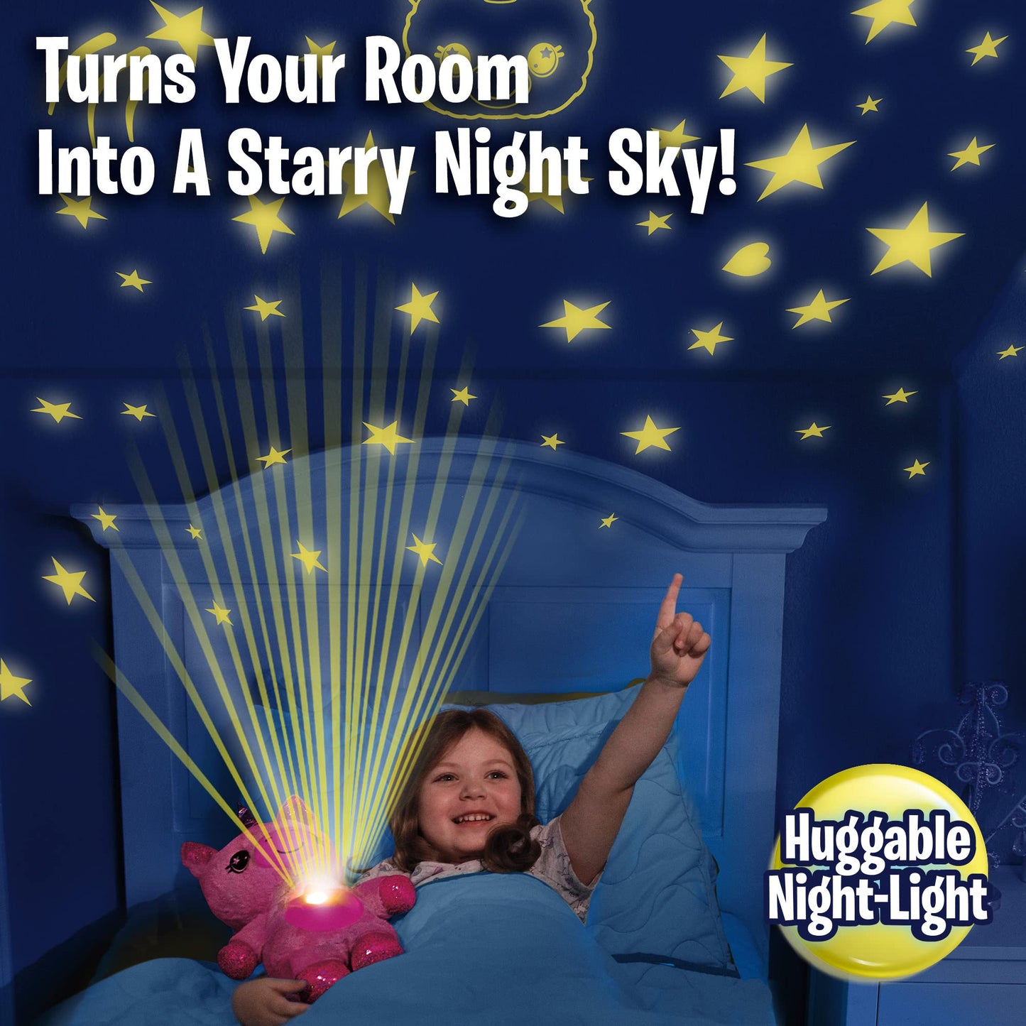 Ontel Star Belly Dream Lites Unicorn – Plush Night Light, Glowing Stars & Shapes in 6 Colors, Pink & Purple Stuffed Animal