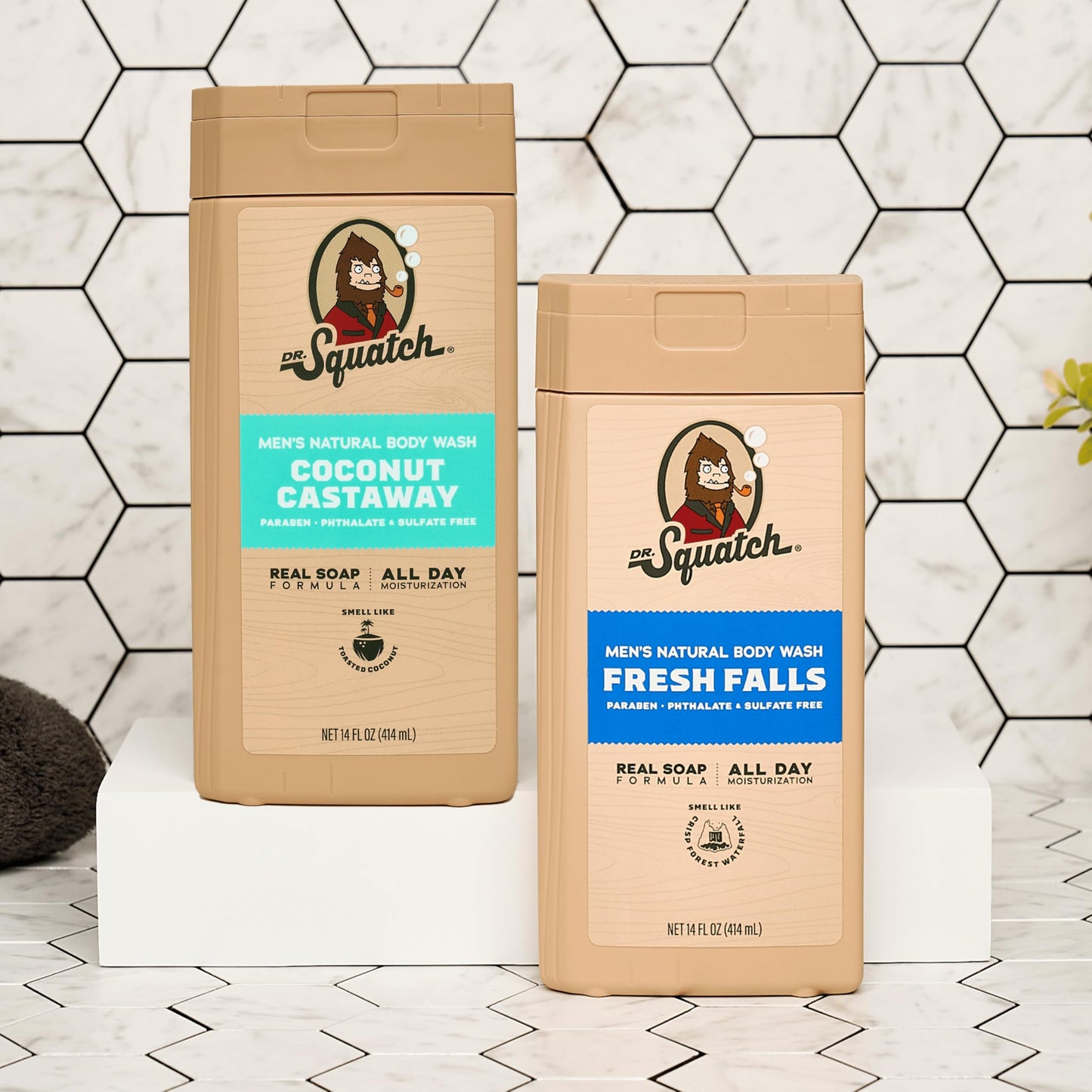 Dr. Squatch Body Wash for Men 2-Pack, Natural Ingredients, No Paraben/Sulfate, Long-Lasting Moisture & Fresh Scent, 14 oz