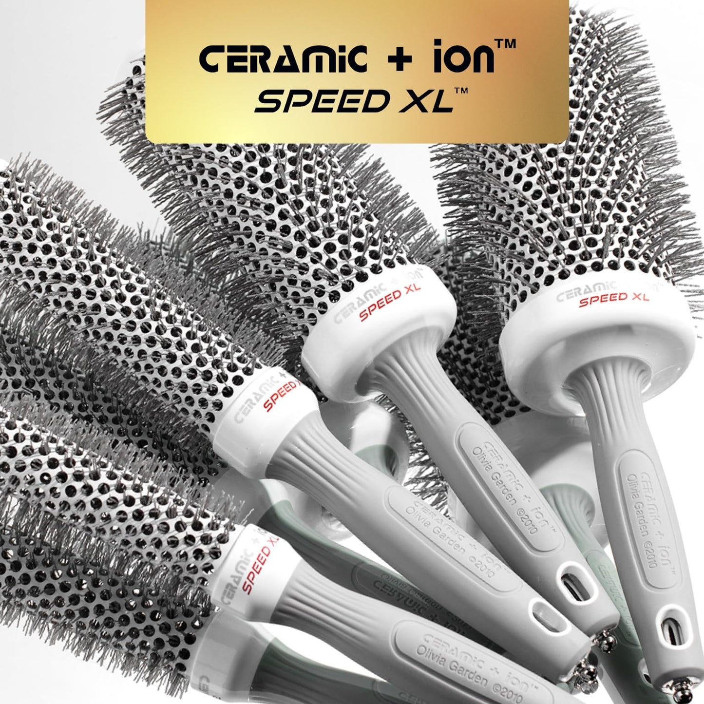 Olivia Garden Ceramic + Ion Speed XL Round Thermal Brush 1¾" – Extra-Long Barrel Blowout Brush for Normal to Thick Hair, Professional Styling Tool