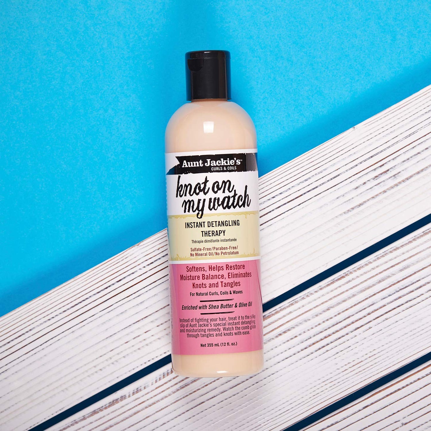 Aunt Jackie's Curls and Coils Knot On My Watch Instant Hair Detangling Therapy for Natural Curls, Coils and Waves, Enriched with shea Butter, 16 oz