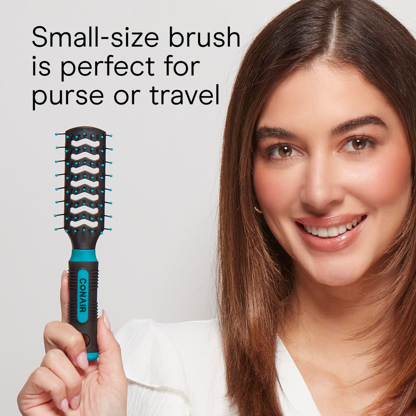 Conair Grip & Lift Vent Hairbrush 2PK, Full-Size and Mid-Size Brush Set, Nylon Bristle Hairbrushes for Blowout Styling, Value Pack