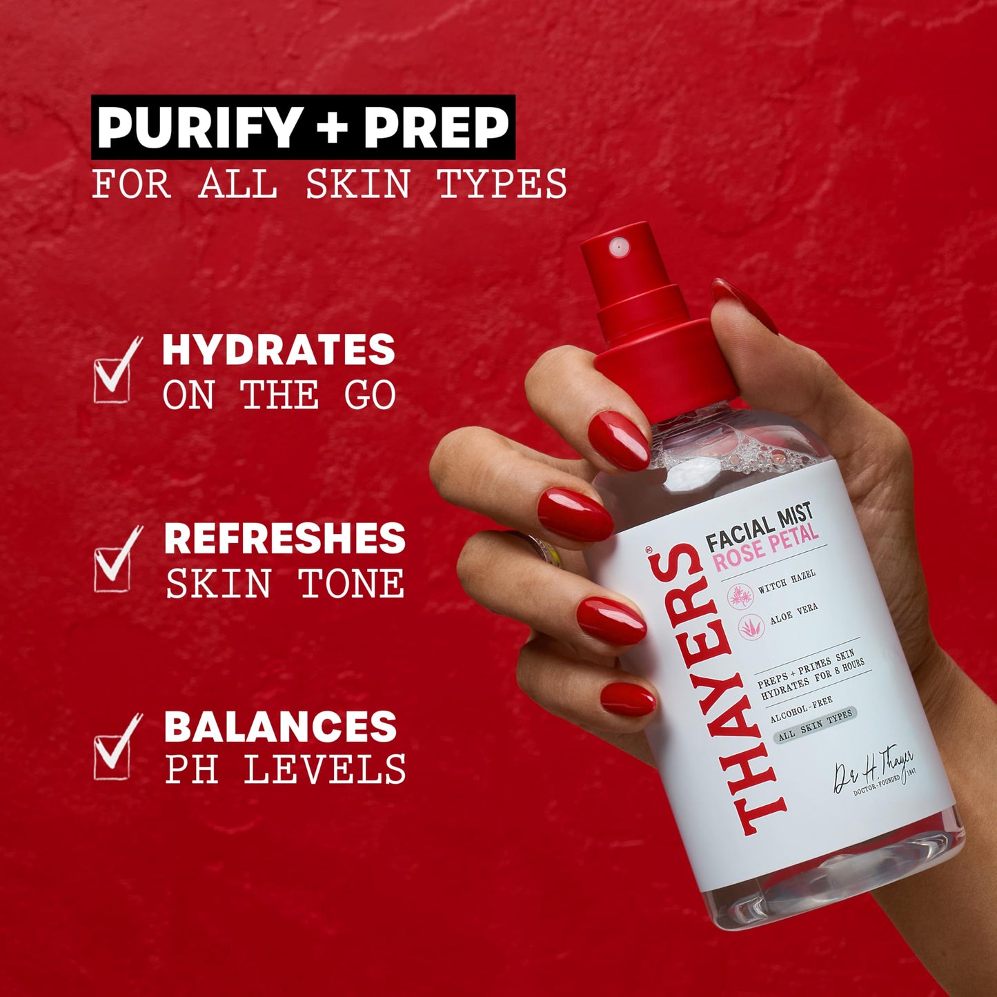 Thayers Alcohol-Free Witch Hazel Facial Mist Toner with Aloe Vera, Rose Petal, Soothing and Hydrating, For All Skin Types, 8 oz