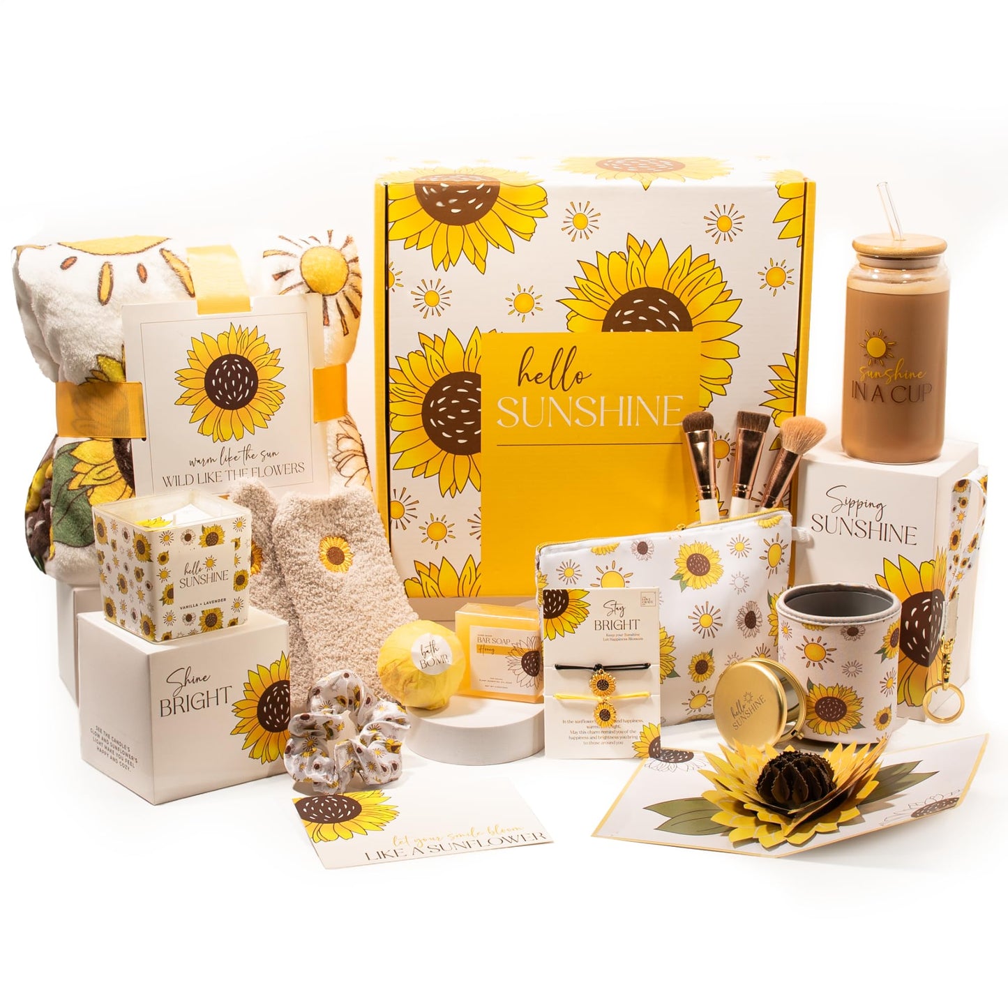 The Love Crate Co Gift Baskets for Women – Unique Birthday, Get Well, Sunflower & Thinking of You Care Packages for Friends