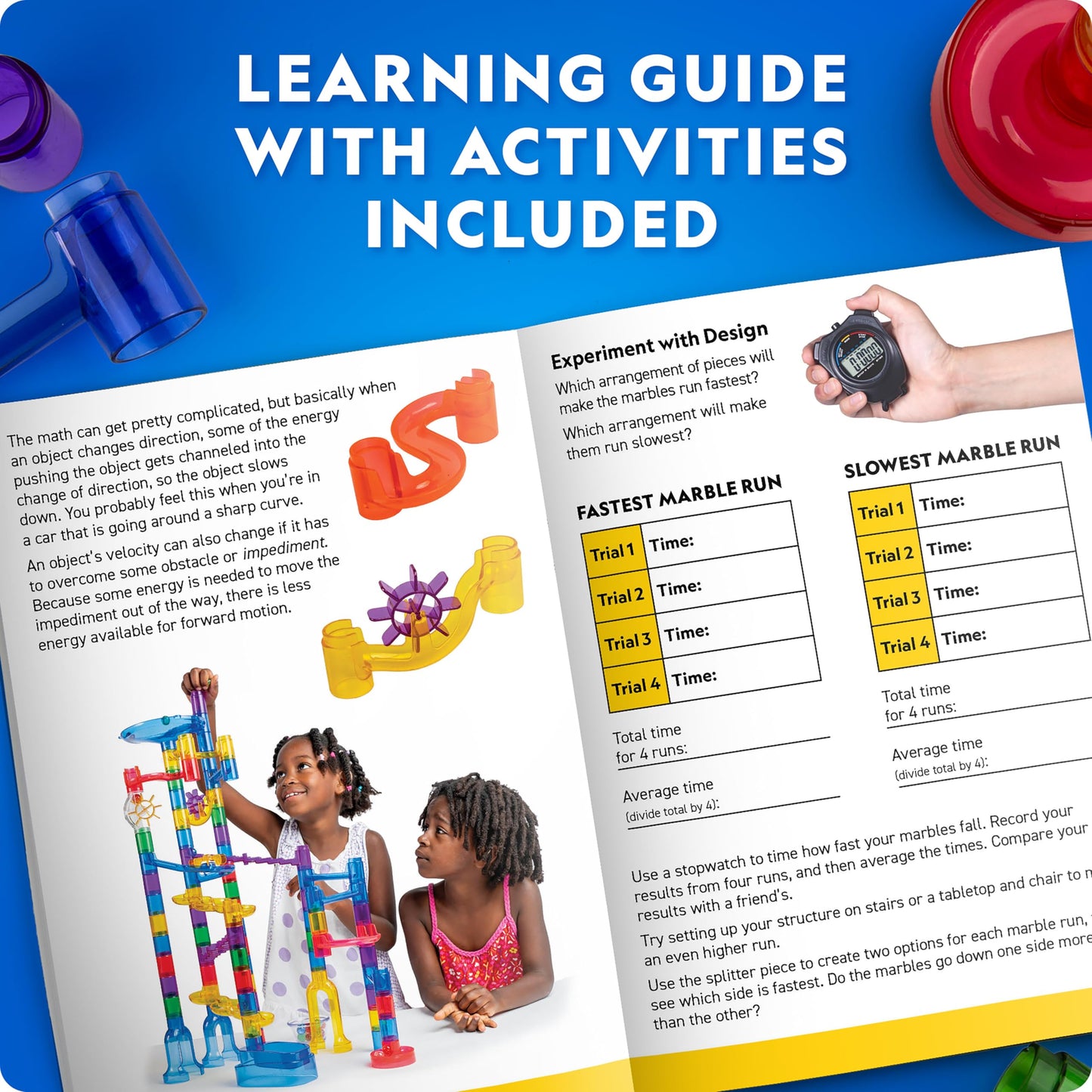 NATIONAL GEOGRAPHIC Glowing Marble Run – STEM Building Set with 15 Glow-in-the-Dark Marbles & Storage Bag, Kids Construction Toy