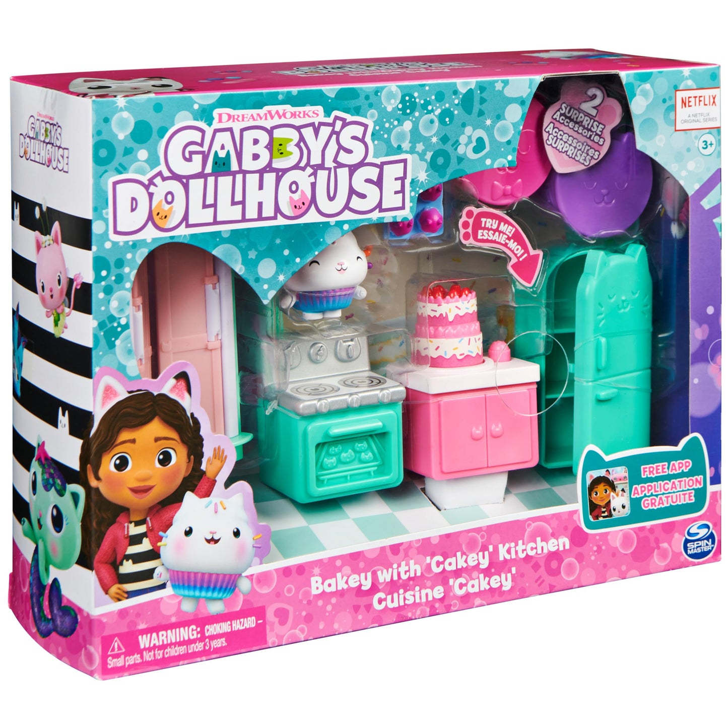 Gabby’s Dollhouse, Bakey with Cakey Kitchen with Figure and 3 Accessories, 3 Furniture and 2 Deliveries, Kids Toys for Ages 3 and up