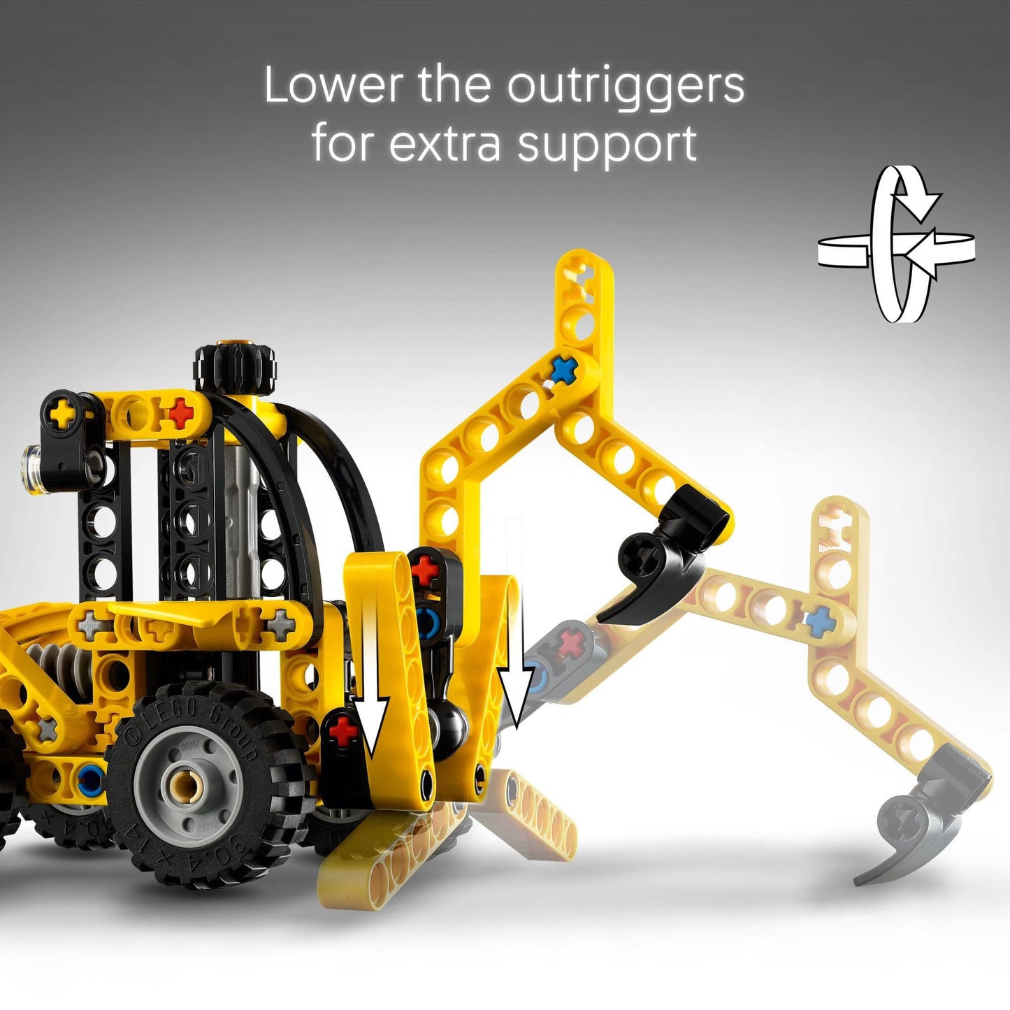 LEGO Technic Backhoe Loader 42197 – Construction Building Set for Kids 7+, Usable Scoop & Digger, Educational Birthday Gift