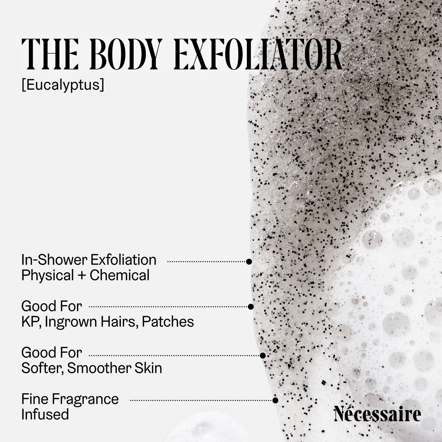 Nécessaire The Body Exfoliator – Eucalyptus AHA/BHA/PHA, Smooths Rough Patches & Keratosis Pilaris, Hypoallergenic, Dermatologist-Tested 180ml