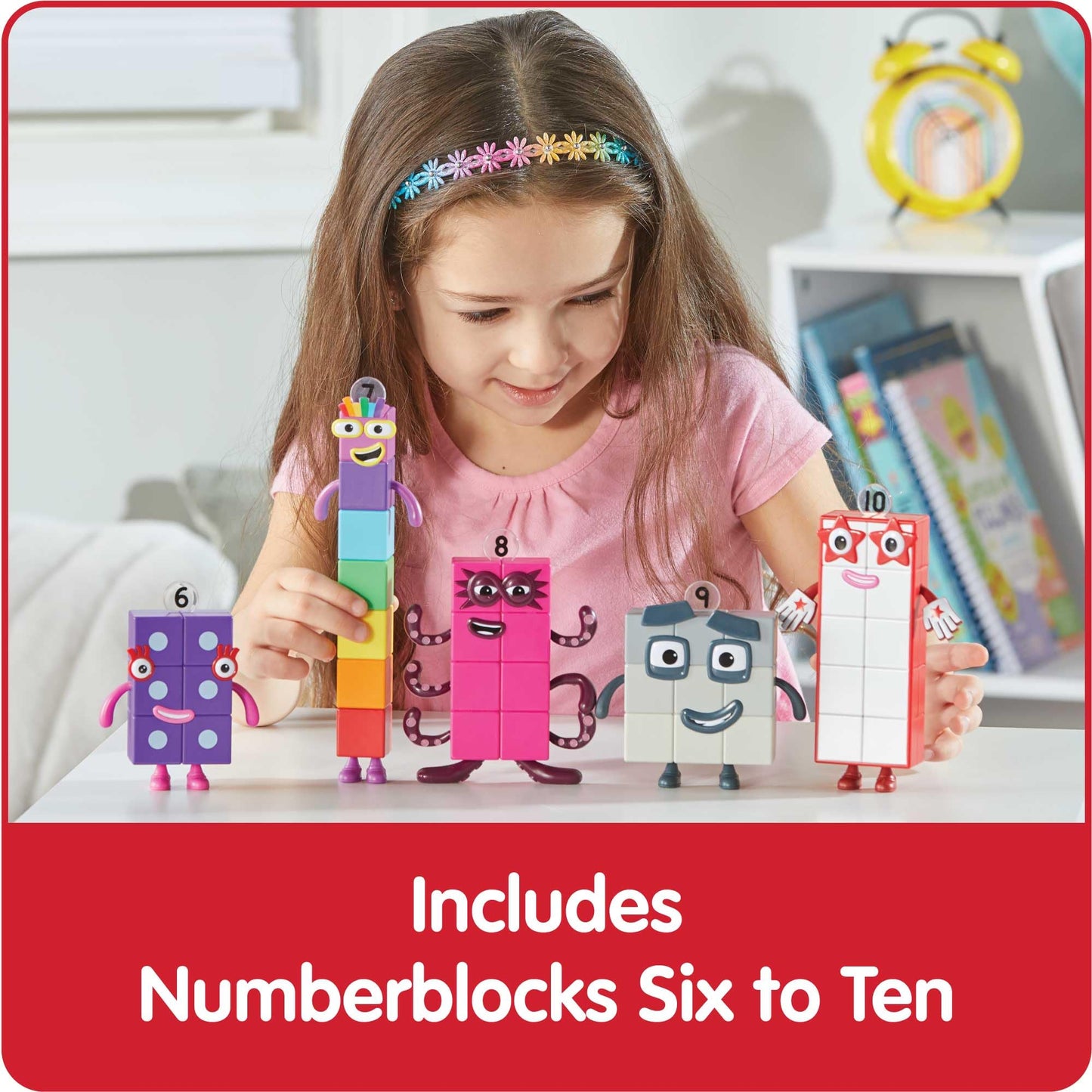 hand2mind Numberblocks Friends Six to Ten Action Figure Set – Educational Counting Blocks, Math Toys & Figurines for Toddlers and Kids Gifts