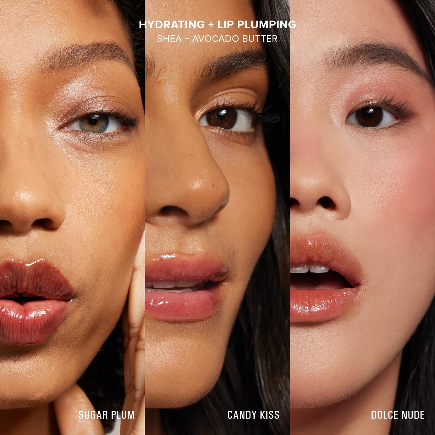 Nudestix Hydrating Peptide Lip Butter Tint Set – 3-Piece Glossy Lip Balm Kit with Avocado, Shea Butter & Peptides for Plump, Moisturized Lips