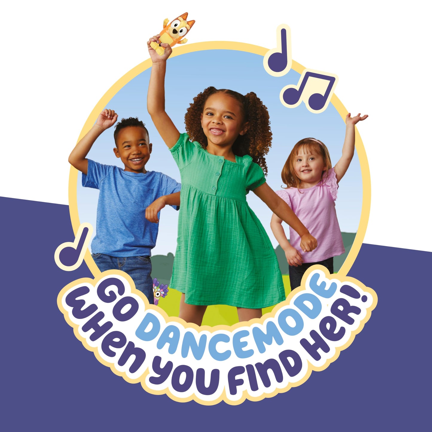 Bluey Game Hide and Seek Electronic Bingo Figure, Articulated, Musical Kids Figurines with Dance Mode, Interactive Toddler Figurine Toys for Ages 3+