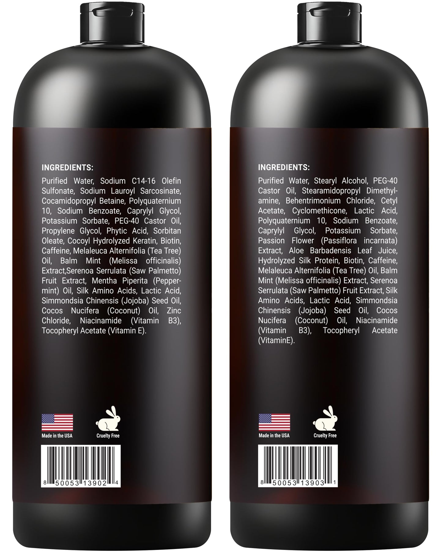 Biotin & Keratin Shampoo and Conditioner Set | Sulfate-Free Anti-Thinning Hair Growth Formula with DHT Blockers | Repair for Men & Women, 16 fl oz Each