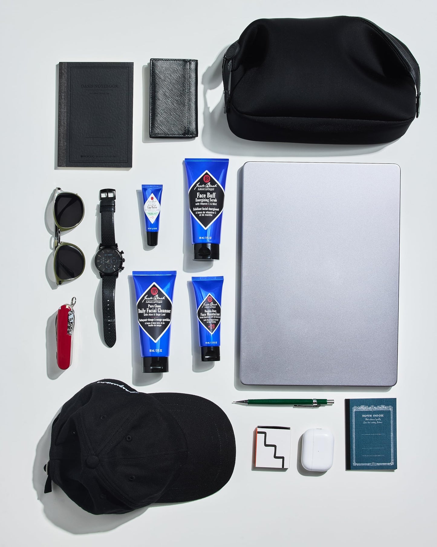 Jack Black Skin Saviors Set for Men – Face Scrub, Facial Cleanser, Face Moisturizer, Lip Balm, Mens Skin Care Kit, Men's Skincare Gift Set