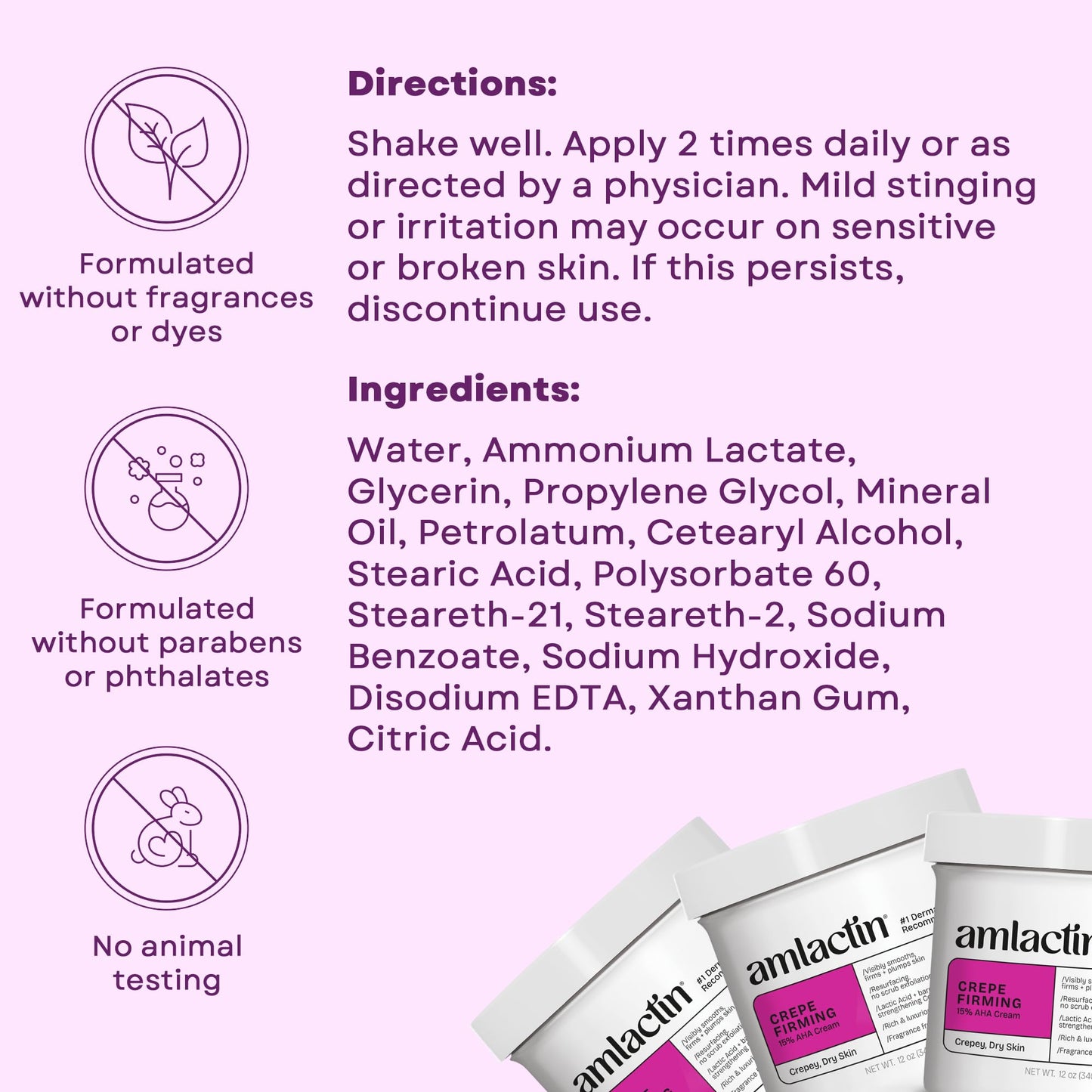 AmLactin Crepe Firming Cream - 12 oz Body Cream with 15% Lactic Acid - Exfoliator and Moisturizer for Crepey, Dry Skin (Packaging May Vary)