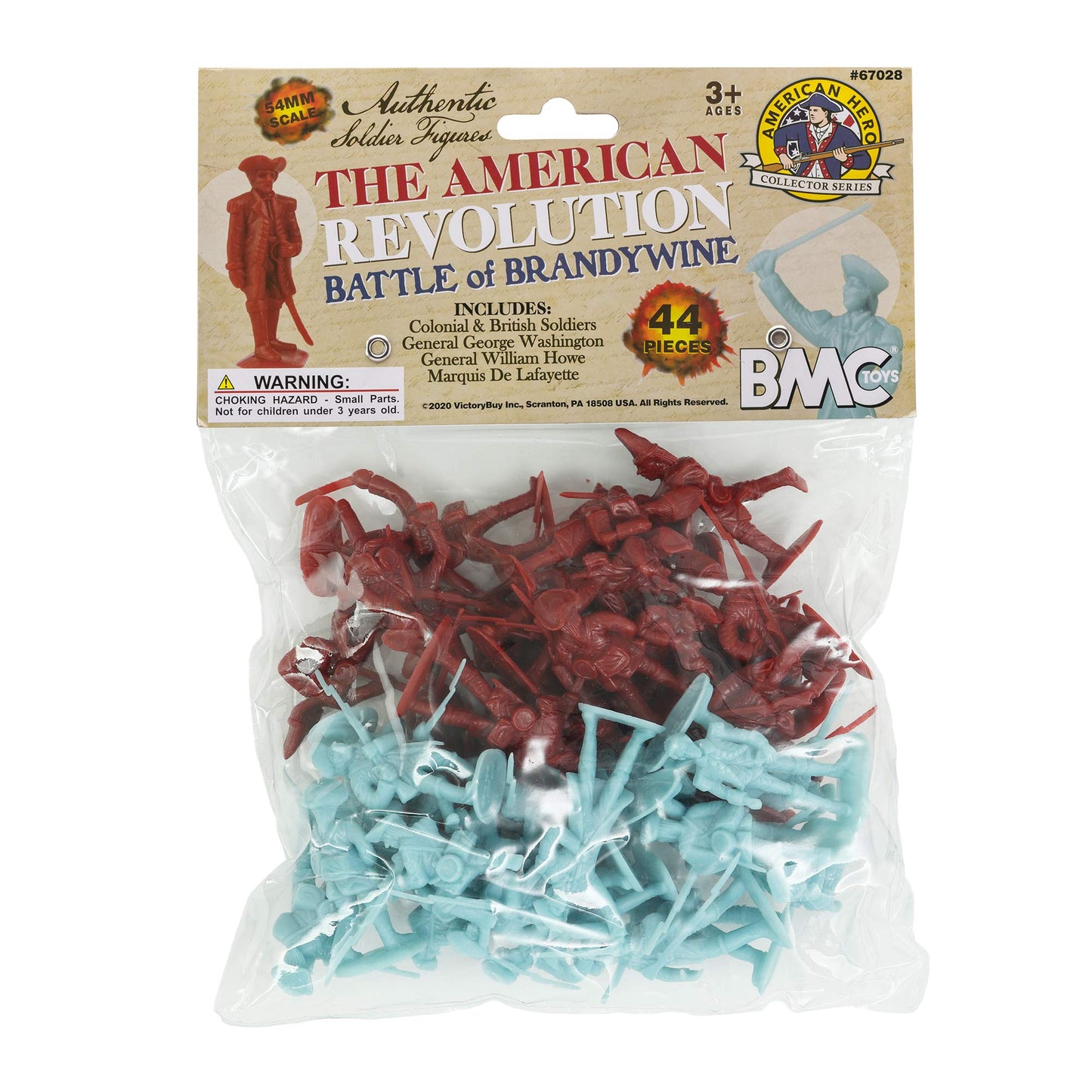 BMC Revolutionary War Plastic Army Men - 44pc Brandywine Battle Soldier Figures