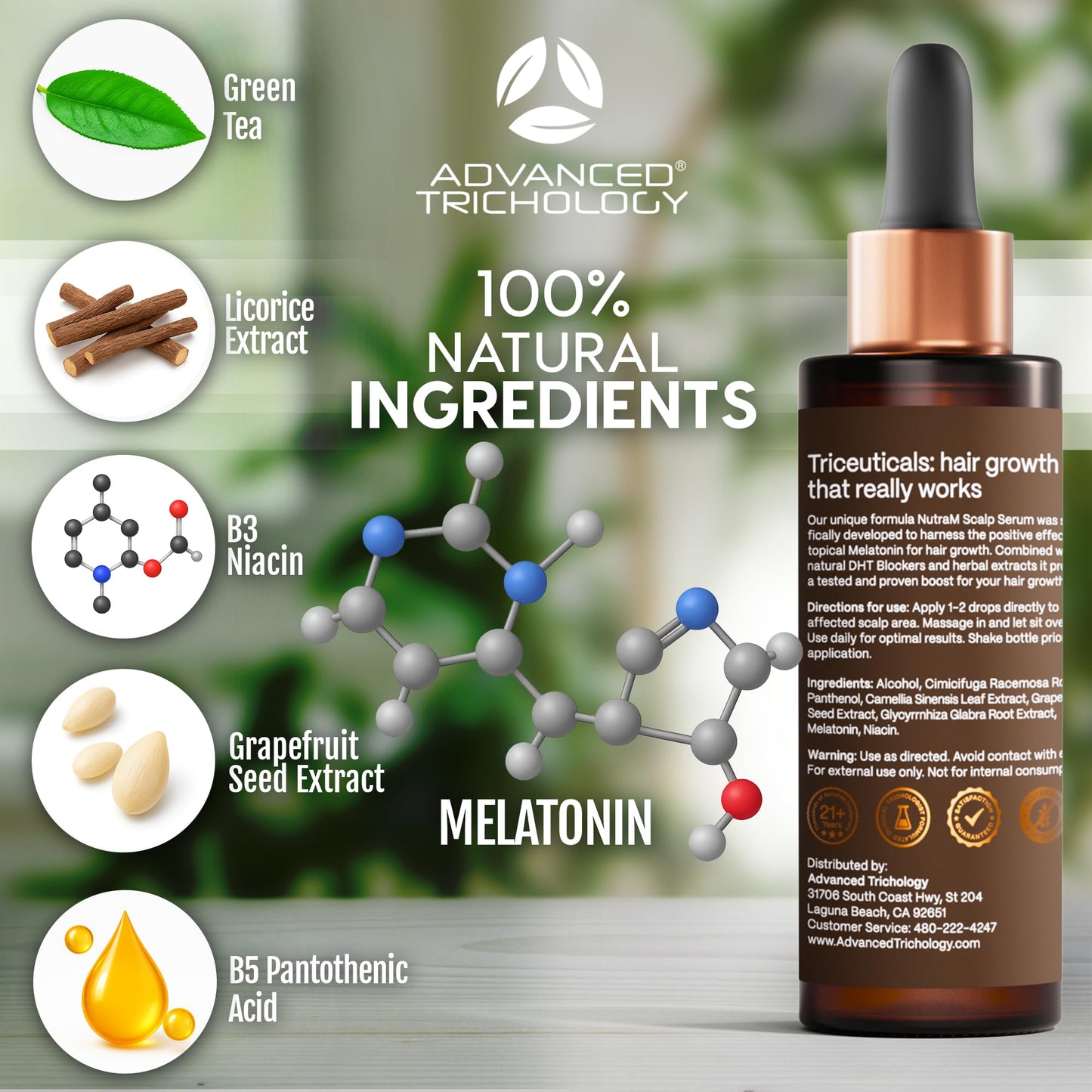 NutraM Hair Growth Serum – Dermatologist Tested, AHLA Approved | DHT Blocker for Thinning Hair in Men & Women | 20 Years of Clinic Expertise