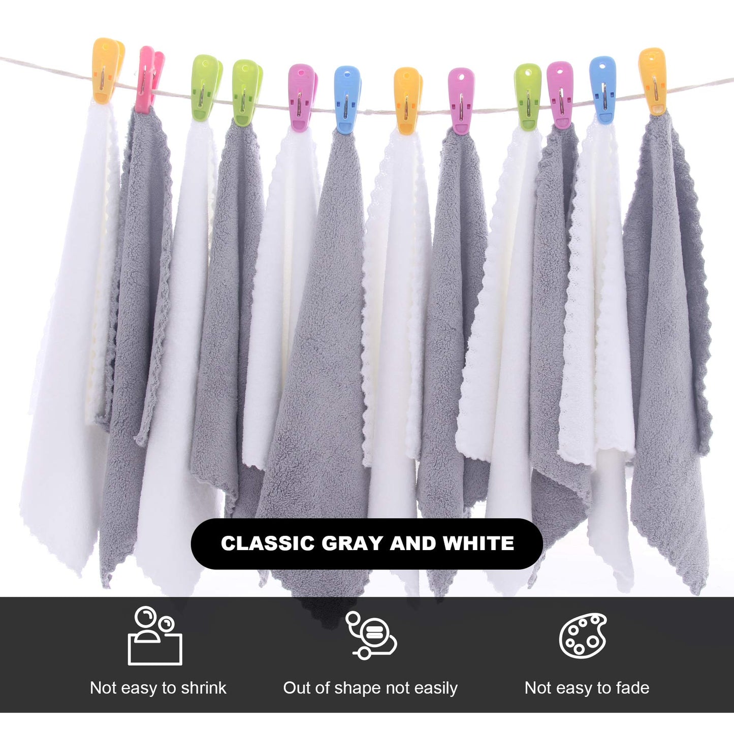 MOONQUEEN Microfiber Facial Cloths Fast Drying Washcloth 12 Pack - Premium Soft Makeup Remover Cloths - Highly Absorbent