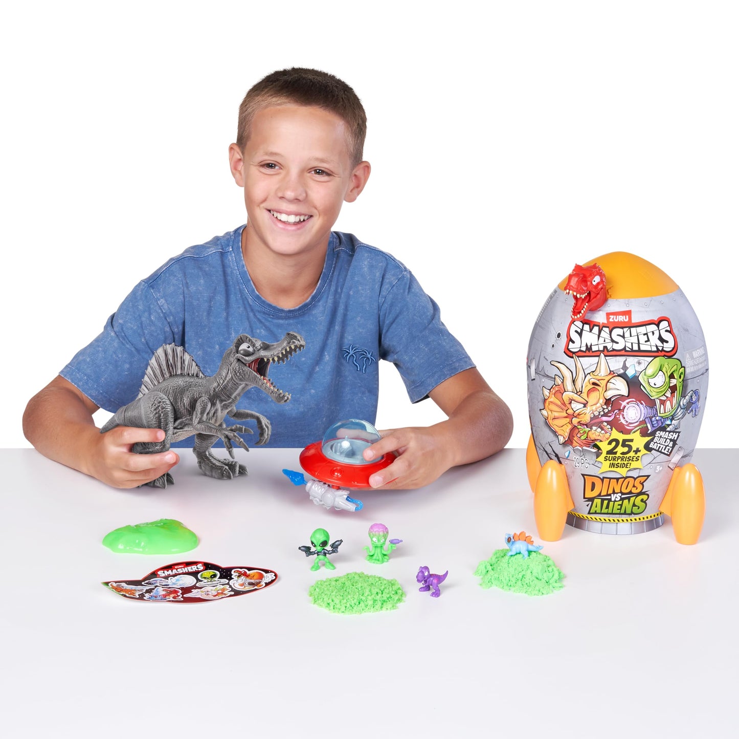 Smashers Dino vs Aliens Medium (Spinosaurus) by ZURU, Smashable Egg Toy for Boys