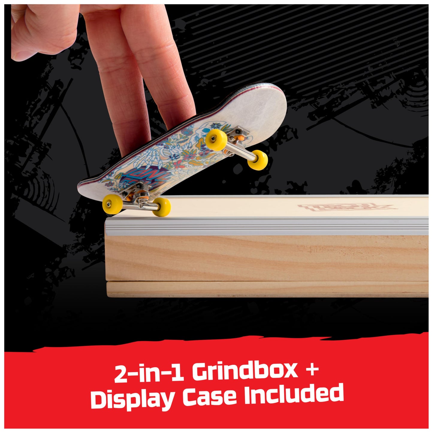 TECH DECK, Santa Cruz Pro Series Finger Board with Storage Display, Built for Pros; Authentic Mini Skateboards, Kids Toys for Ages 6 and up