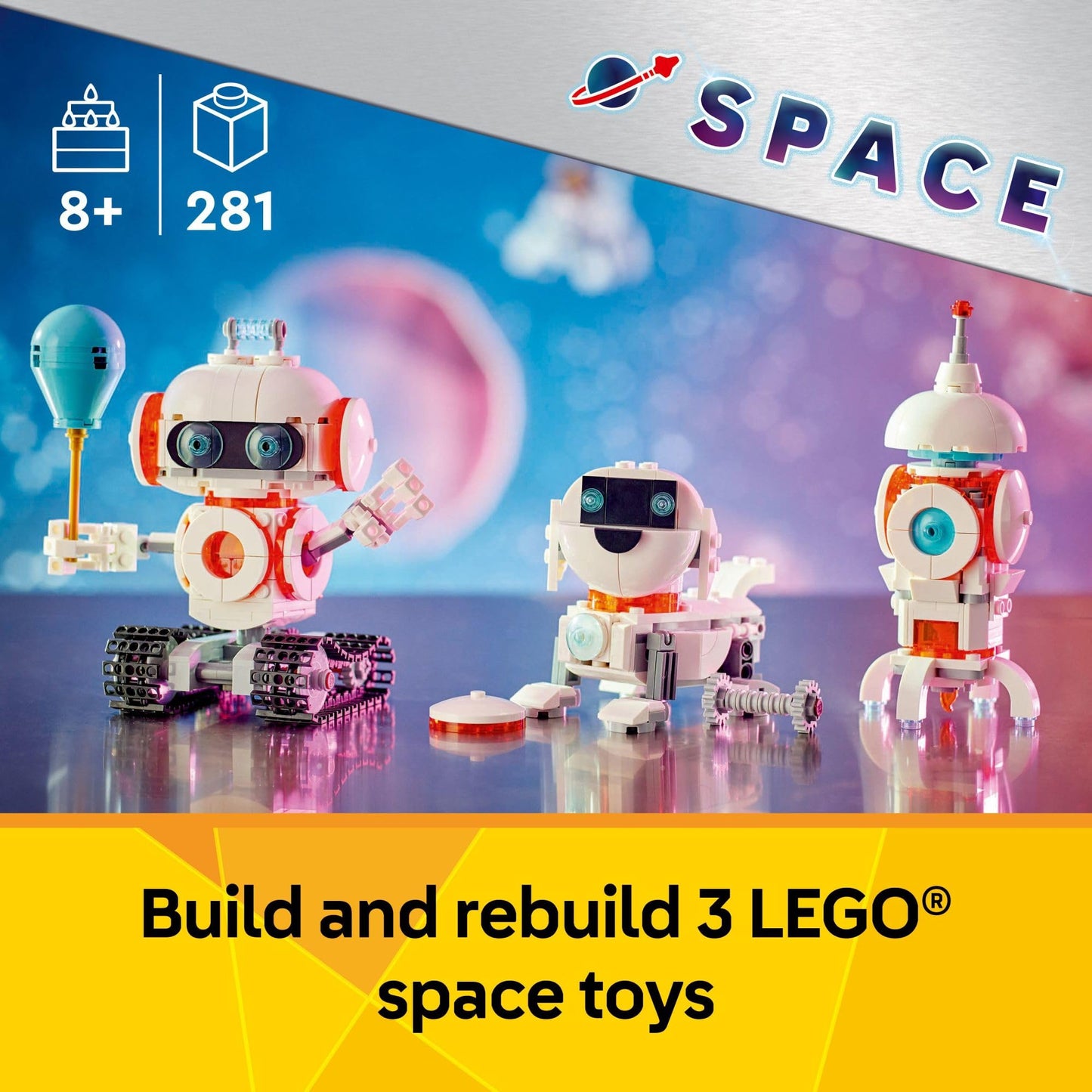 LEGO Creator 3-in-1 Space Robot 31164 Building Kit – Build Robot, Spaceship, or Space Dog – STEM Toy for Kids, Great Gift for Boys & Girls 8+