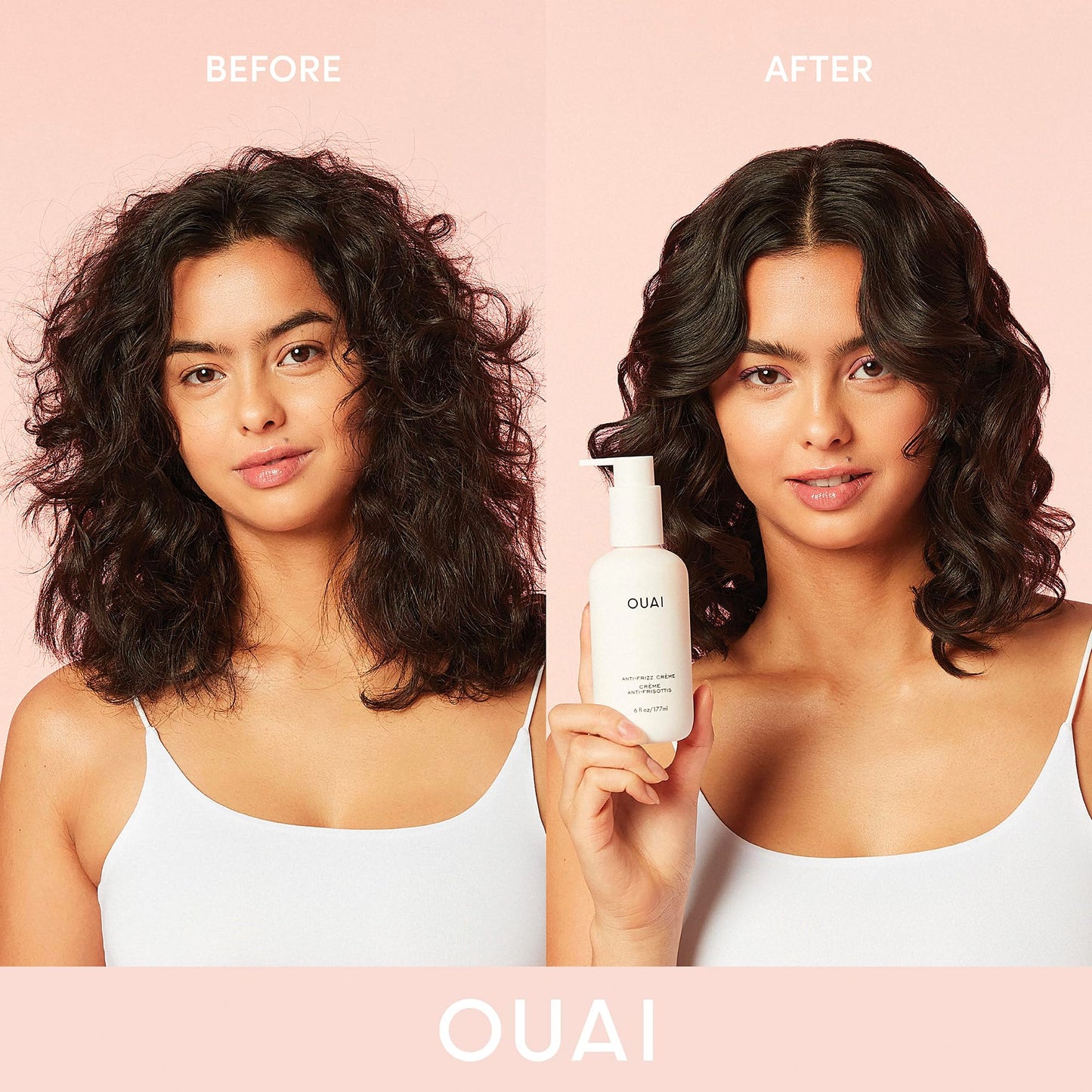 OUAI Anti-Frizz Cream - Moisturizing Hair Cream with Jackfruit & Beetroot Extract for Frizz Control, Heat Protection & Lasting Hydration, 6 oz