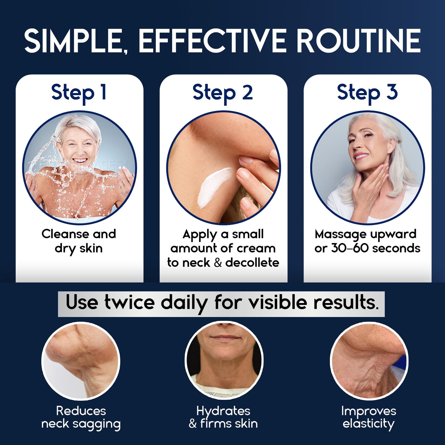 Neck & Chest Firming Cream for Women – Tightens Sagging Skin, Reduces Wrinkles, Collagen & Hyaluronic Acid Treatment