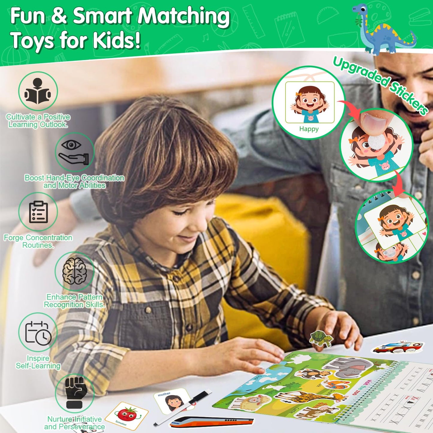 NASHRIO Montessori Busy Book for Toddlers 3-5 - 24 Themes Educational Learning Toy for Kids 3-6, Preschool Activities for Home, School & Travel