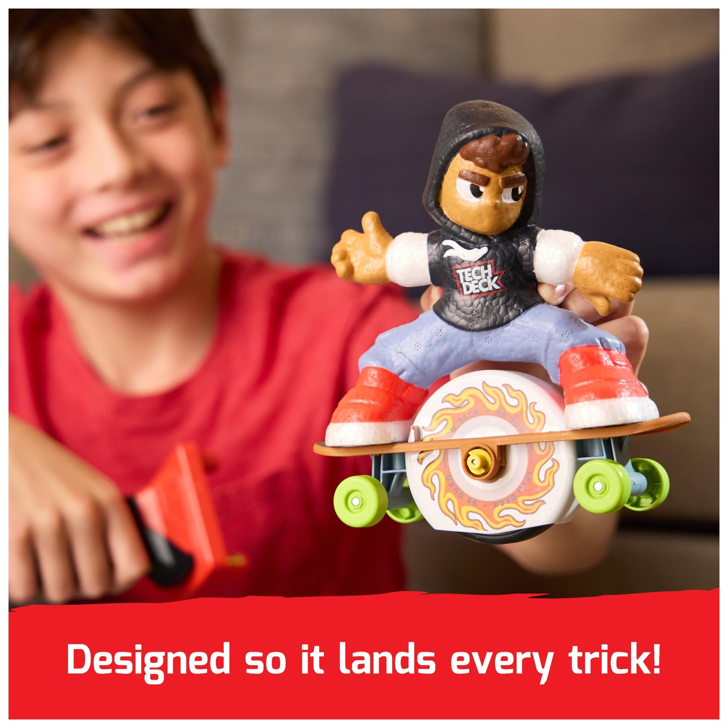 Tech Deck Shred N' Blast Motorized Finger Skateboard with Rider & Ramp for Tricks & Jumps, Kids Toys Ages 6+