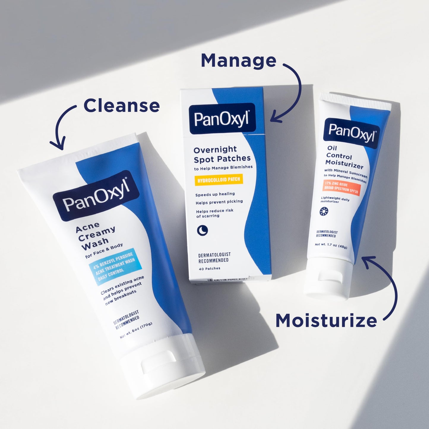 PanOxyl PM Overnight Spot Patches, Advanced Hydrocolloid Healing Technology, Fragrance Free, 40 Count Pack of 1