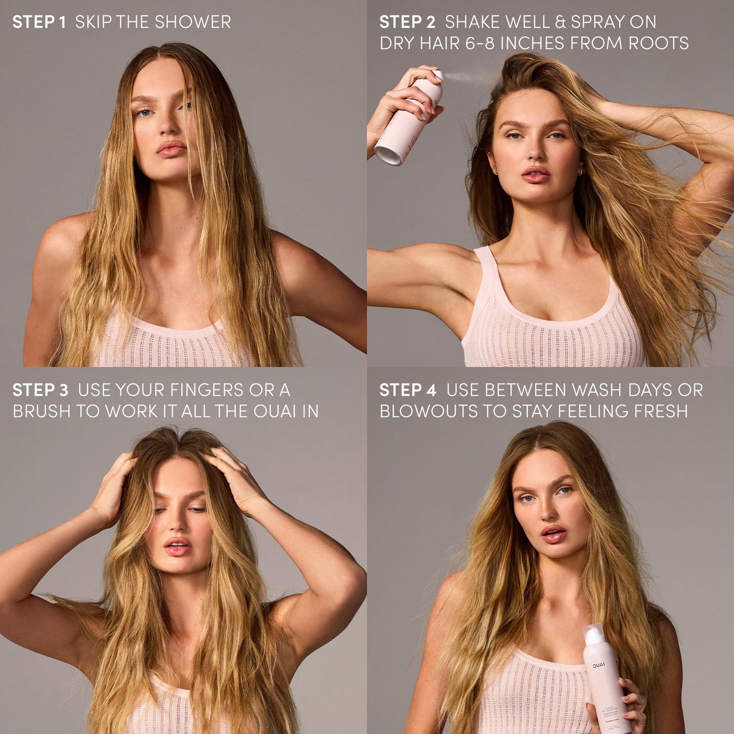 OUAI Super Dry Shampoo Travel Size 2 oz – Volumizing Formula Absorbs Oil, Dirt & Sweat – Zero Residue, Long-Lasting Melrose Place Scent