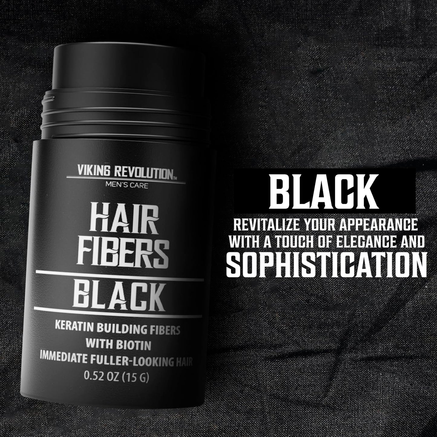 Viking Revolution Hair Fibers for Men – Thicken Thinning Hair & Cover Bald Spots with Keratin & Biotin, 0.52oz