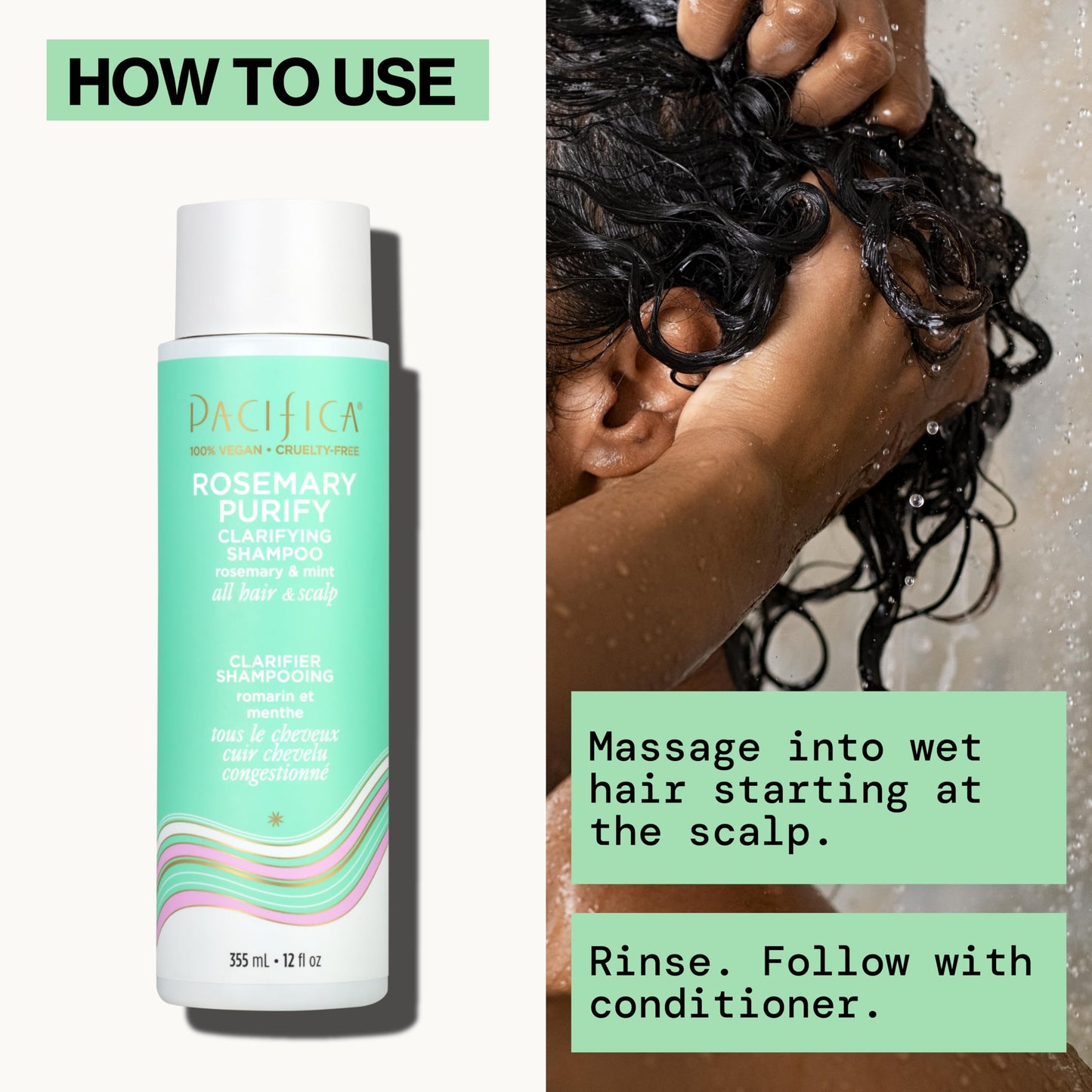 Pacifica Rosemary Purify Shampoo & Conditioner Set – Invigorating Mint Formula for Clarifying & Detox, Sulfate-Free, Vegan, 12oz & 8oz (2 Pc)