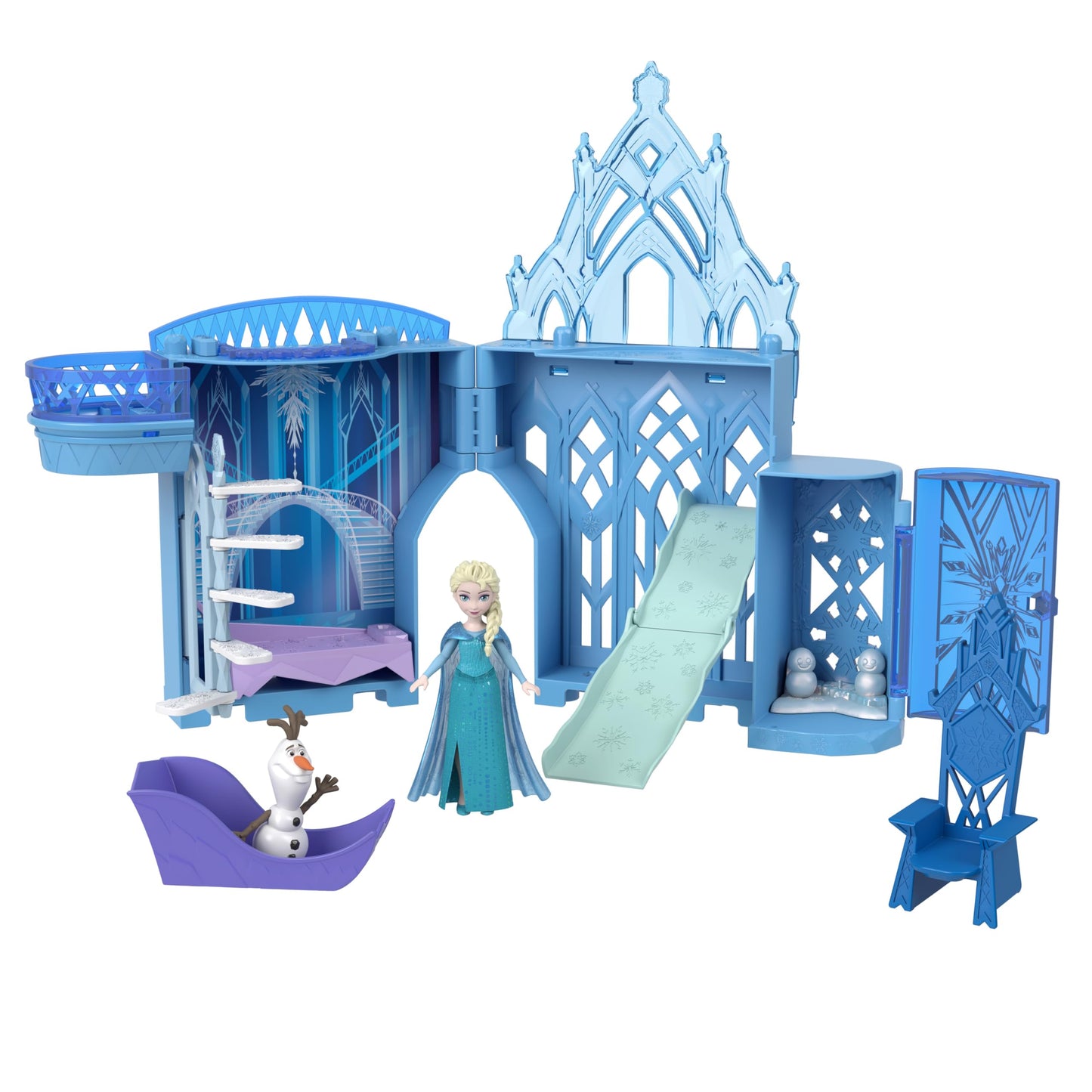 Mattel Disney Princess Storytime Stackers Elsa Ice Palace - Stackable Castle Playset with Small Doll & 8 Pieces, Frozen Inspired