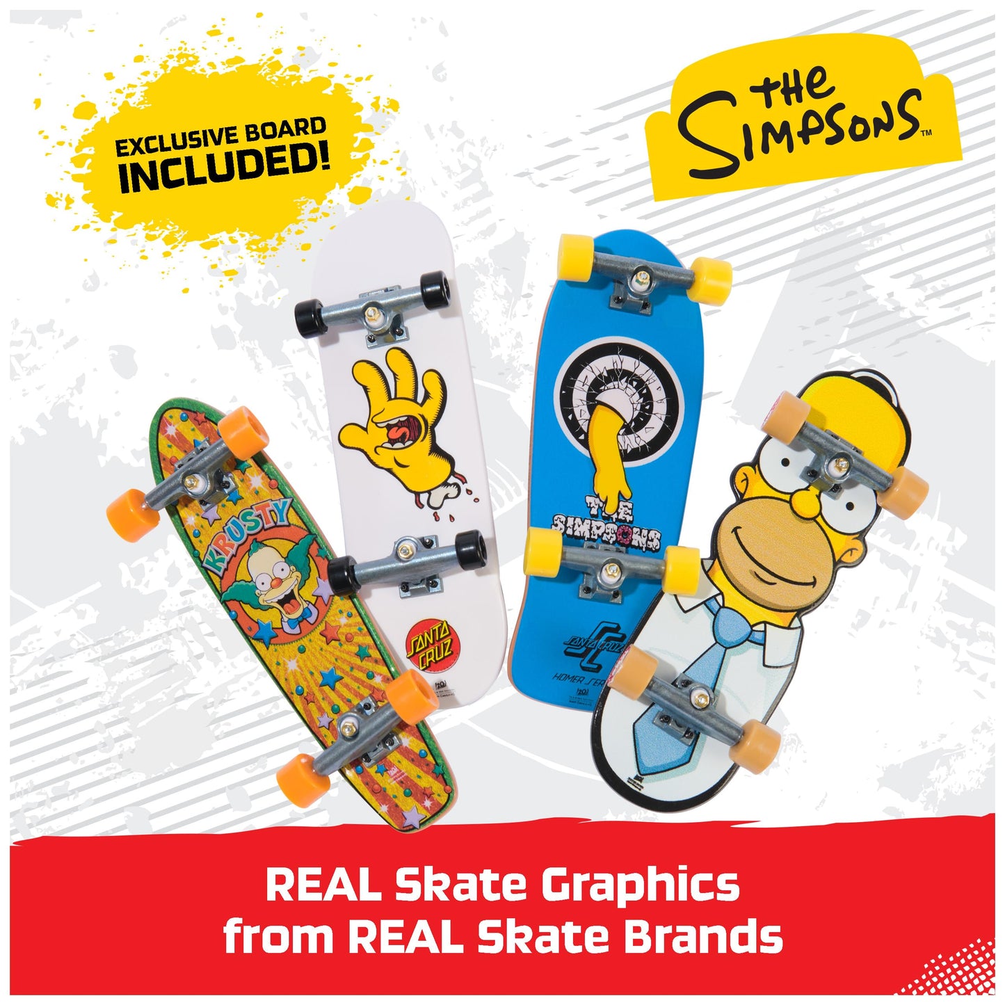TECH DECK, Ultra DLX Fingerboard 4-Pack, Simpsons Skateboards, Collectible and Customizable Mini Skateboards, Kids Toys for Ages 6 and up