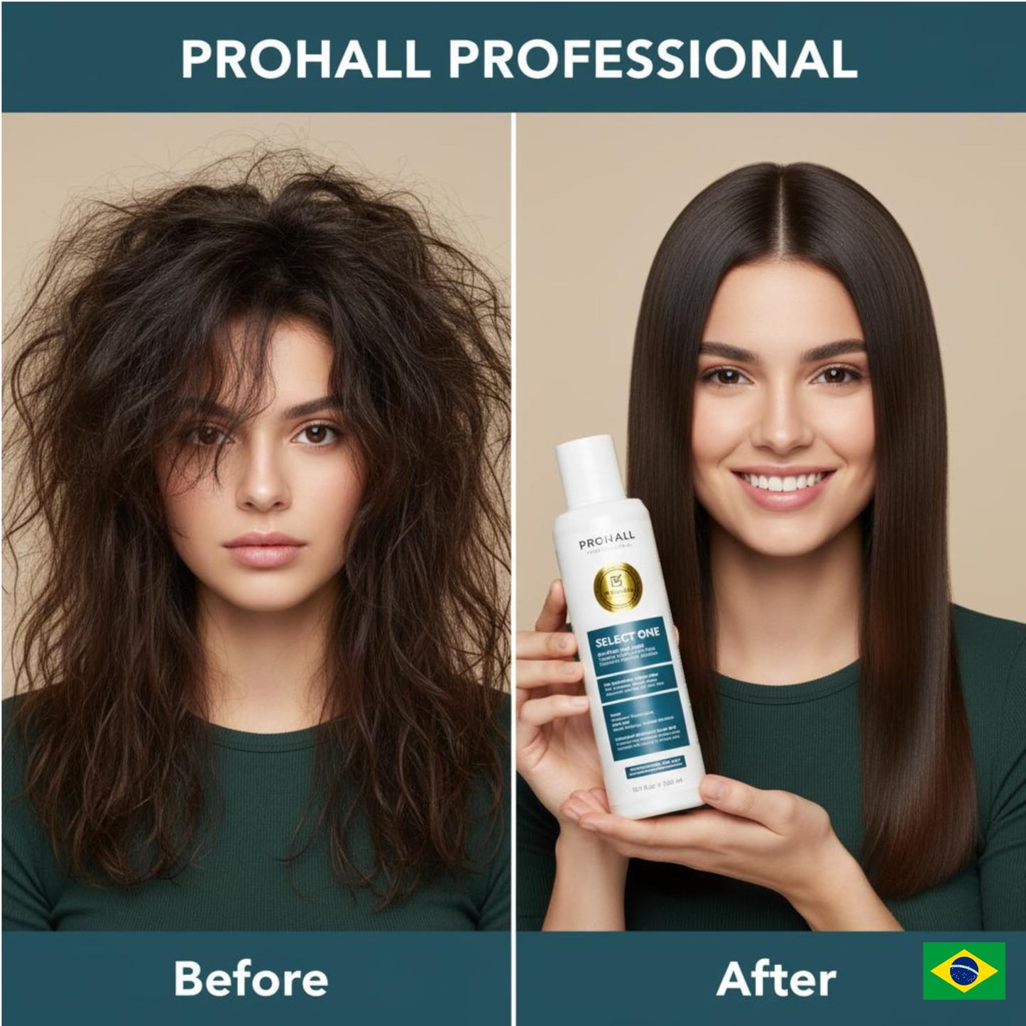PROHALL Select One Brazilian Keratin Treatment 10.1oz | Formaldehyde-Free Blowout Complex | Smooth, Straighten & Repair Hair at Home